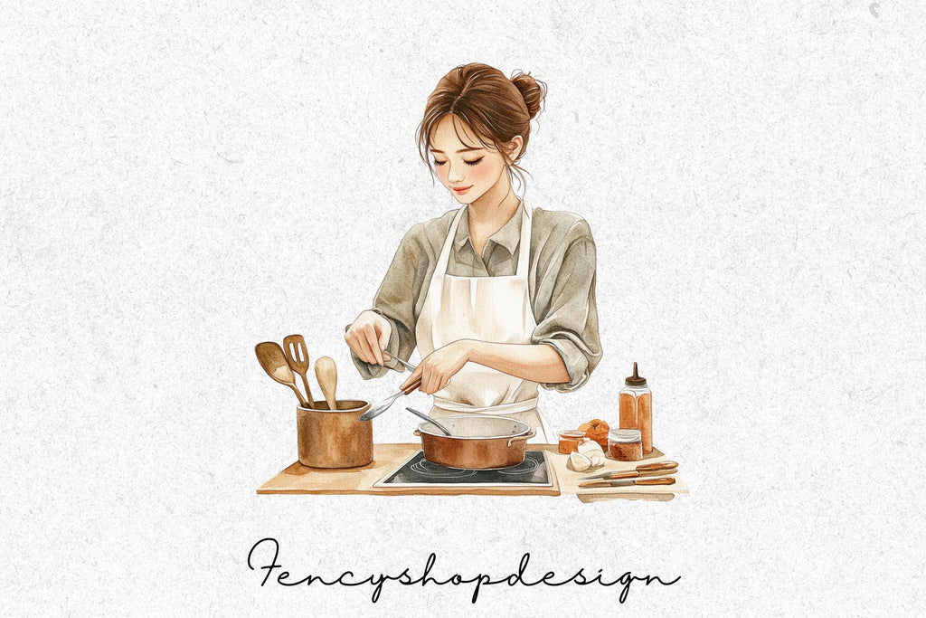 Cooking Women Clipart Bundle
