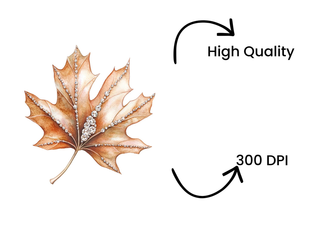 Sparkling Autumn Leaves Clipart Bundle