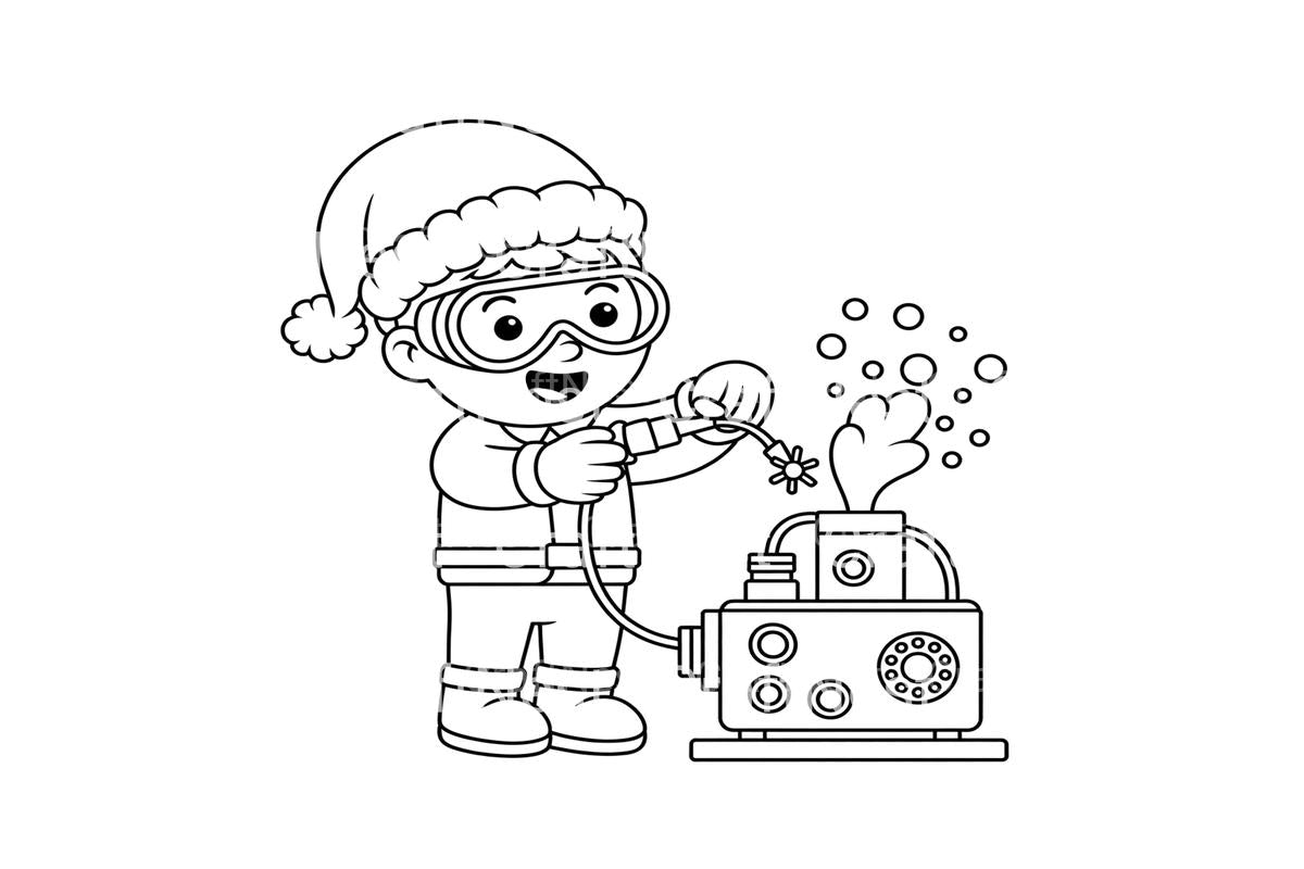 Christmas Elf Scientist Coloring Books