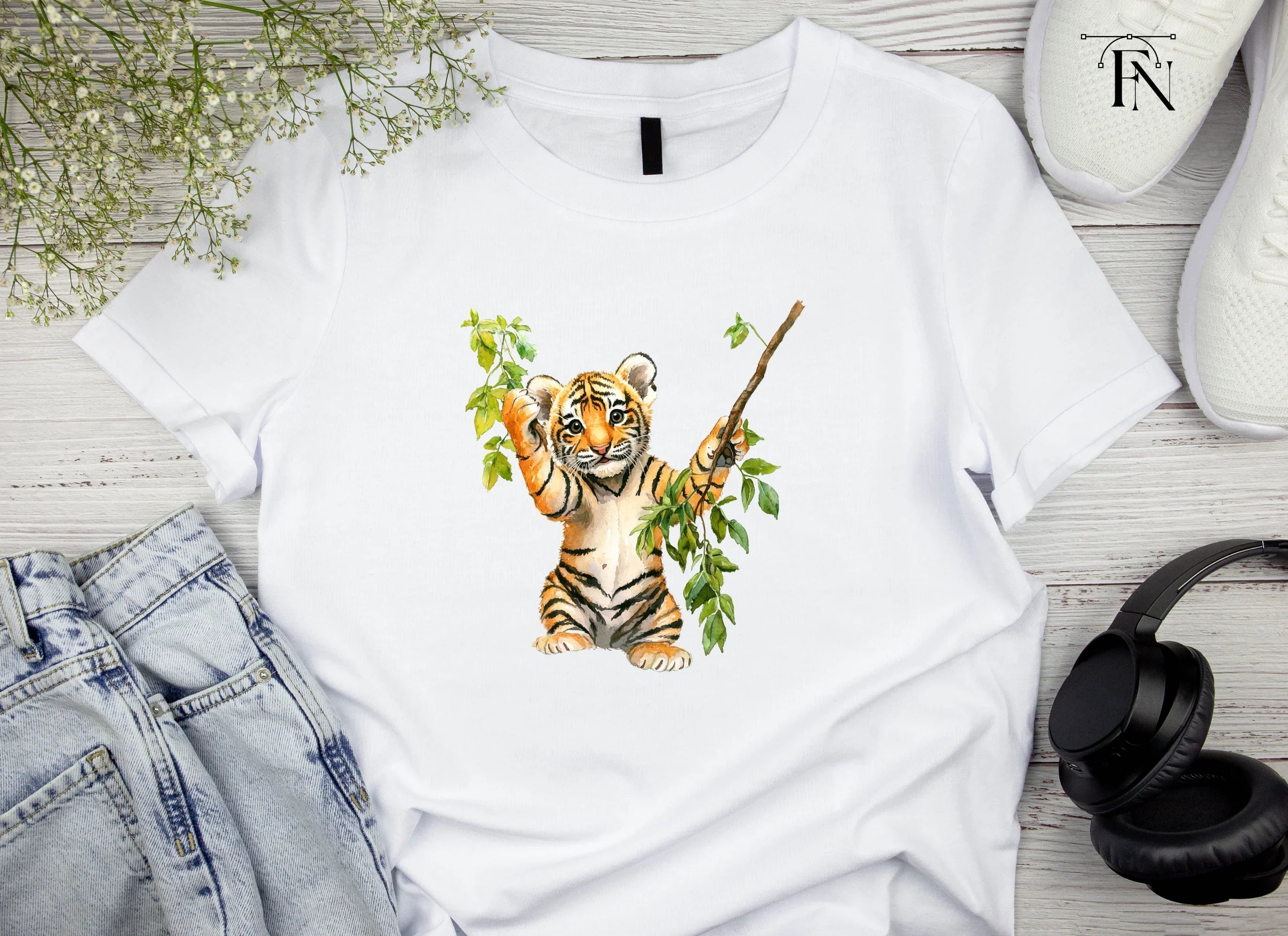 Adorable Baby Tigers Playing Clipart Bundle