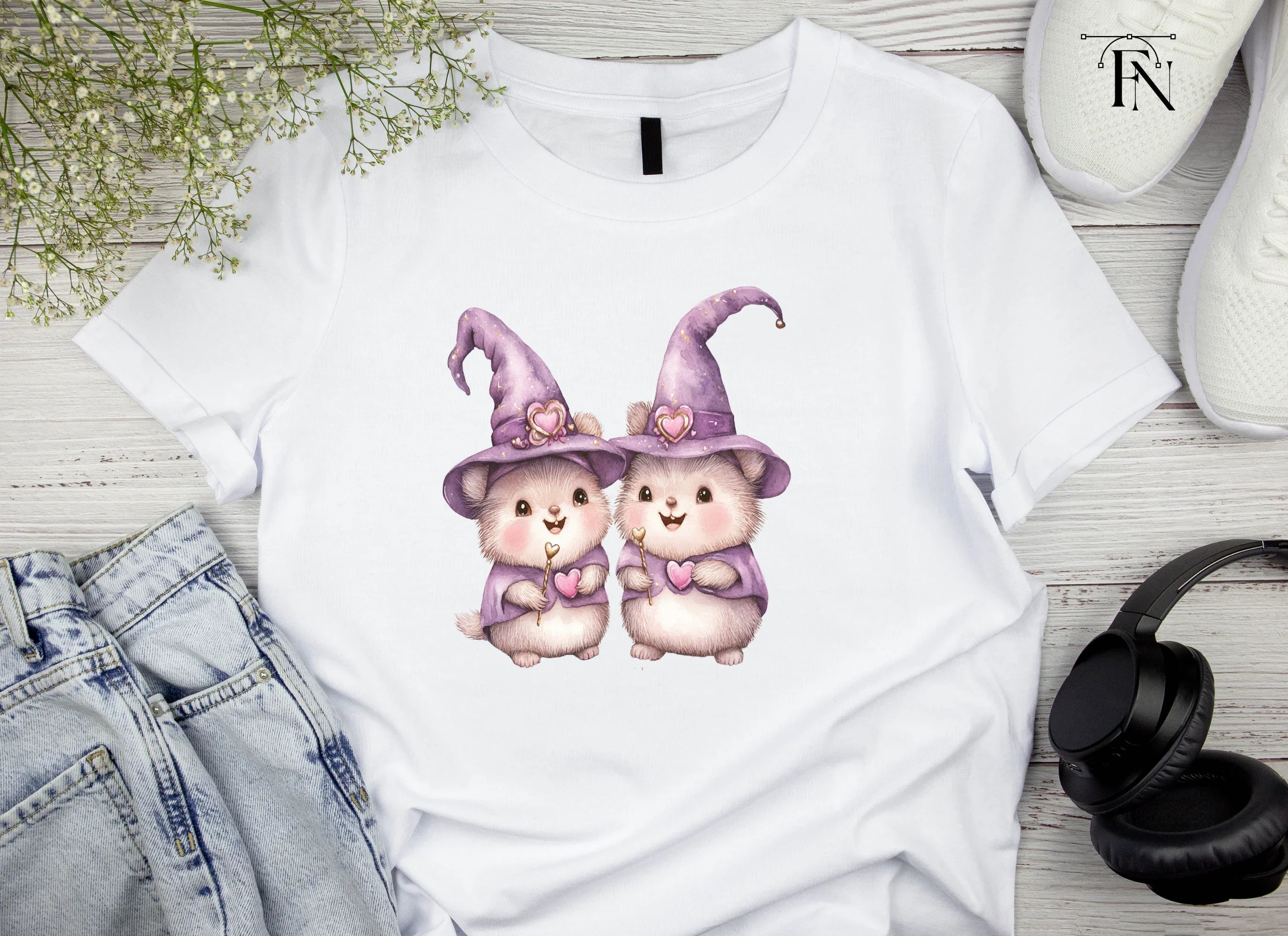 Cute Hamster Witch Clipart Bundle