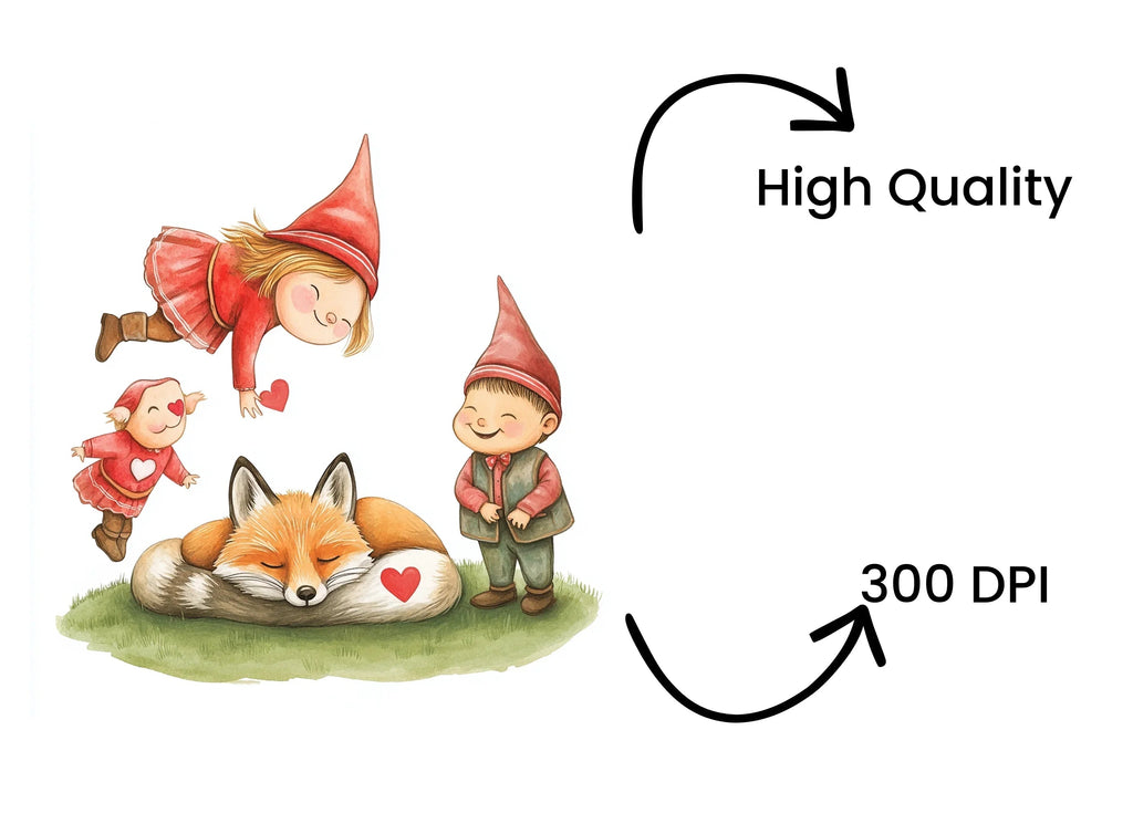 Cute Gnomes and Fox Clipart Bundle