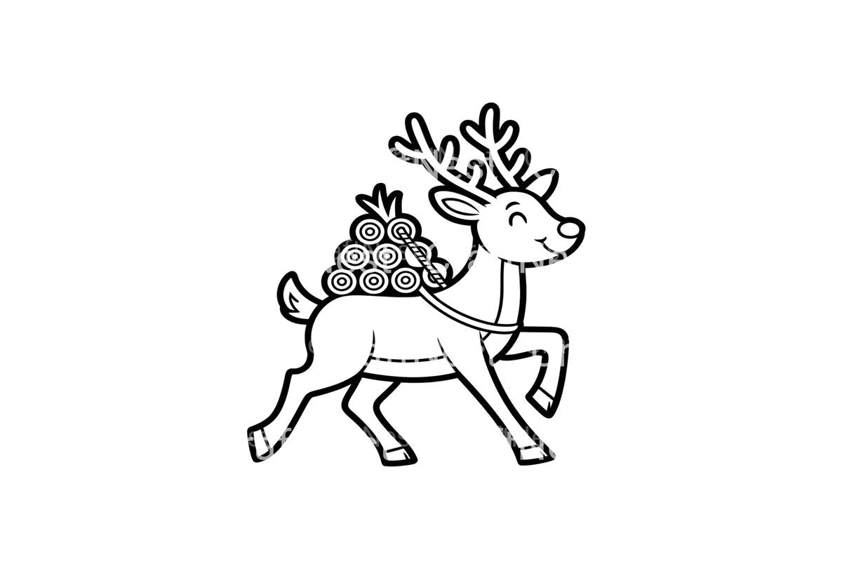 Winter Fun Kids Reindeer Coloring Books