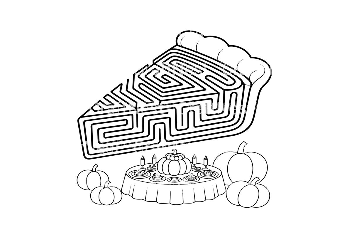 Thanksgiving Pie Maze Fun Coloring Books