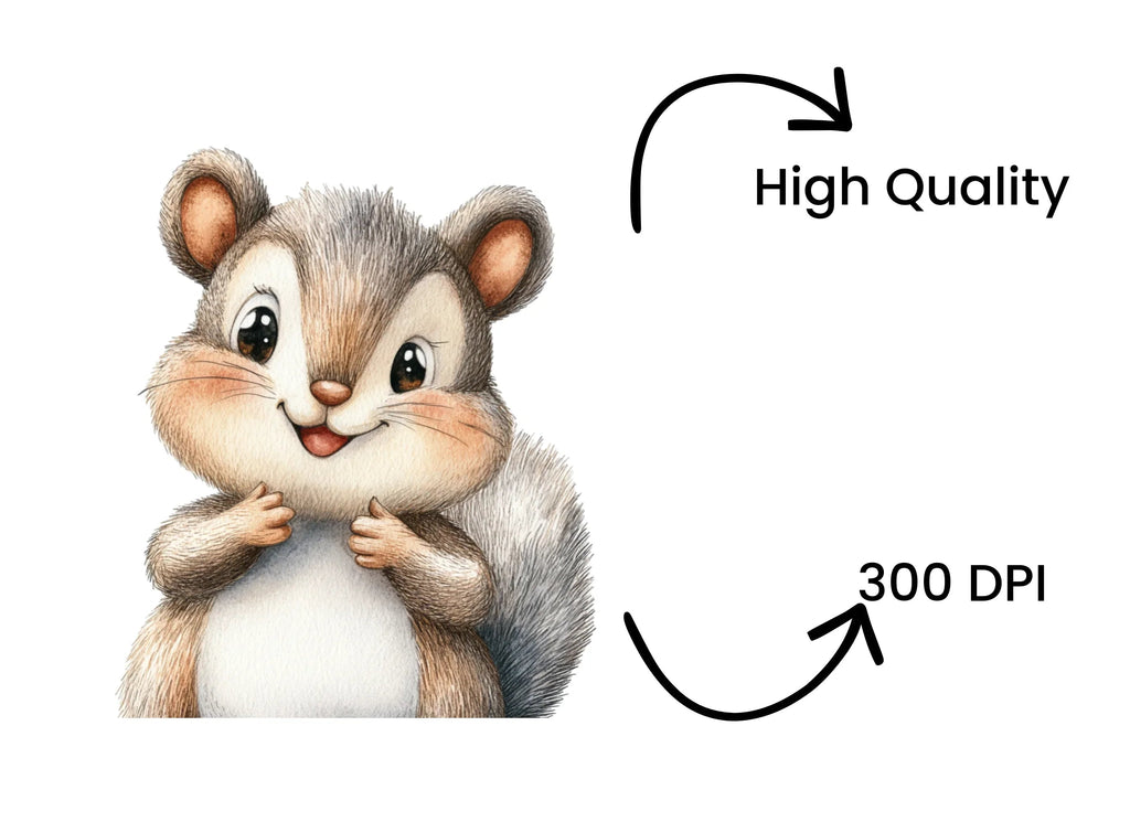 Charming Squirrel Clipart Bundle