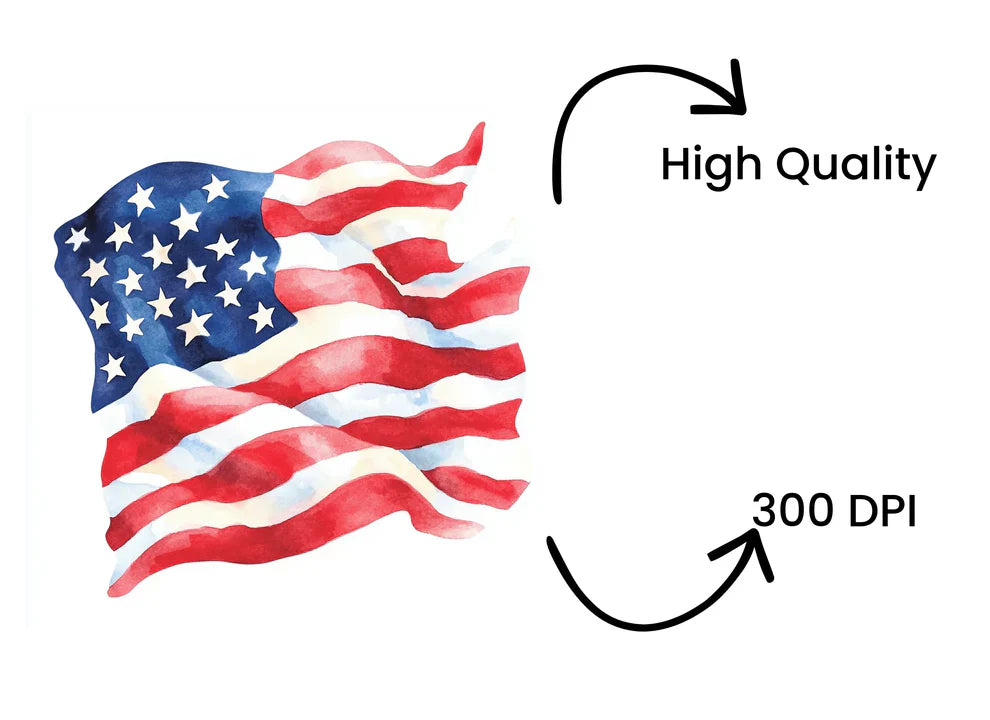 Waving American Flag Clipart Bundle