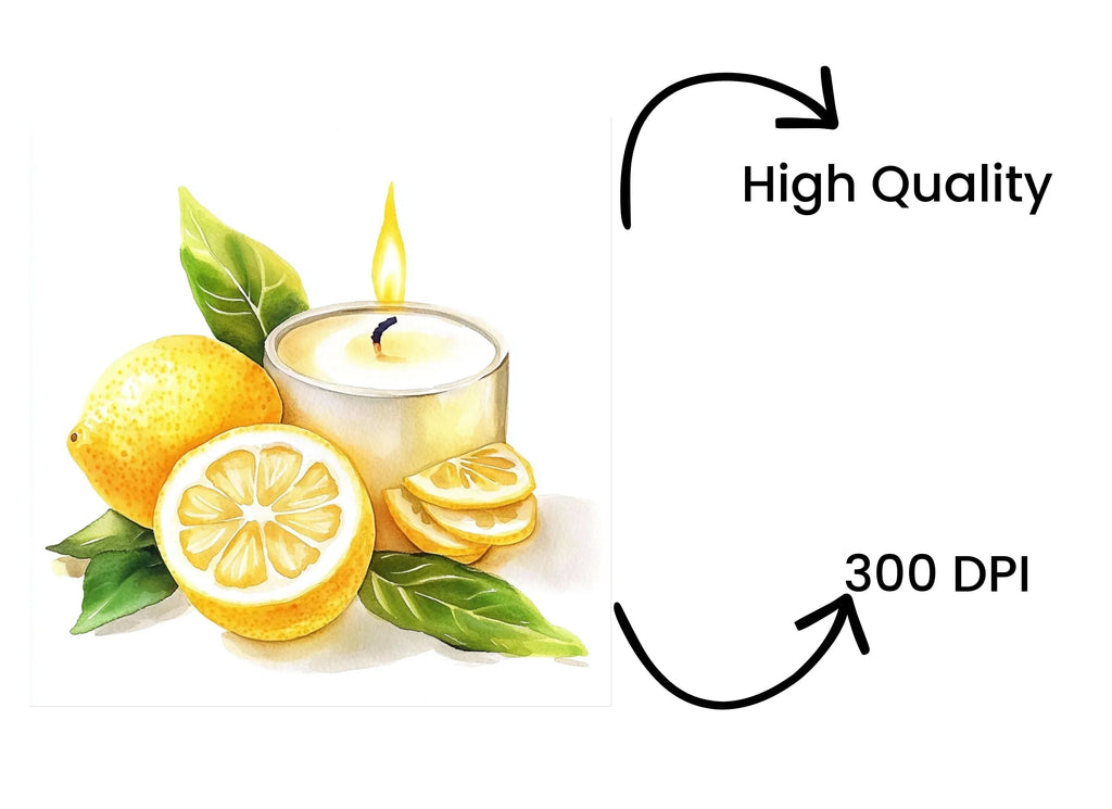 Lemon Scented Candle Clipart Bundle