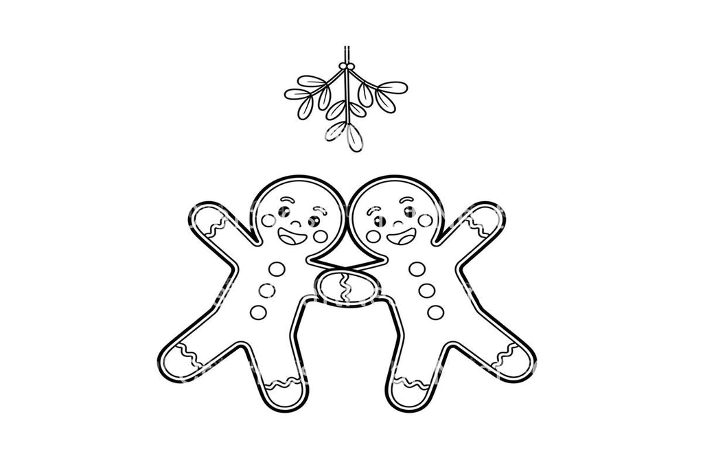 Gingerbread Couple Mistletoe Coloring Books