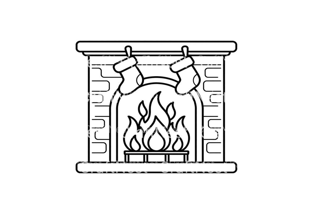 Christmas Fireplace Coloring Books