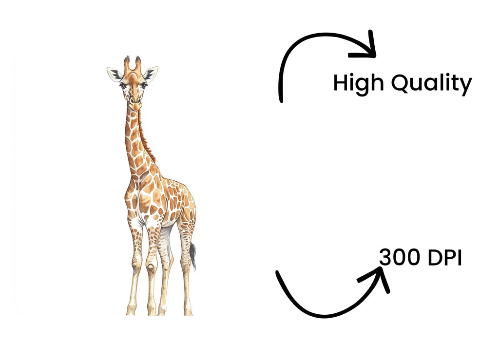 Cute Baby Giraffe Clipart Bundle