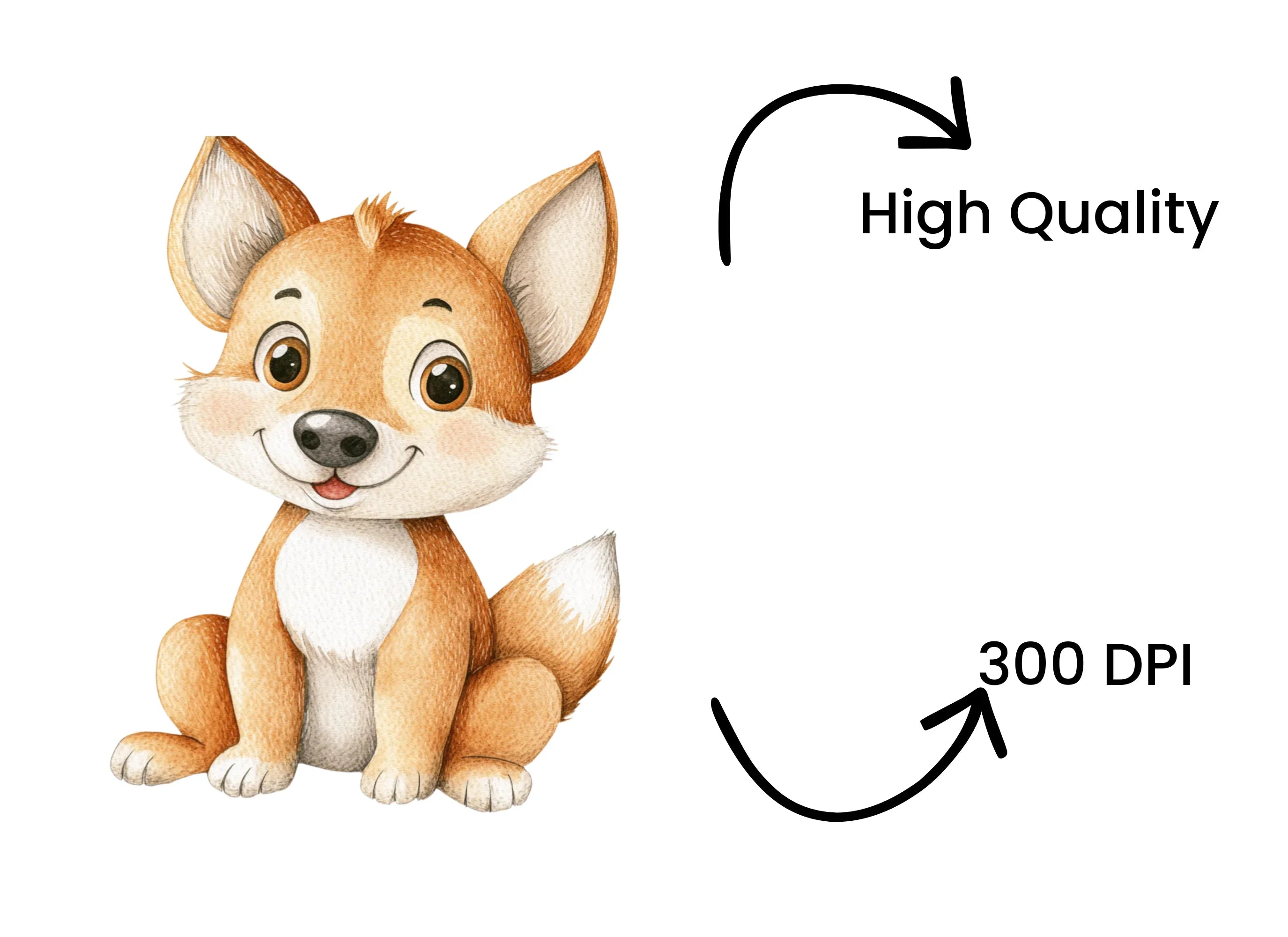 Cute Baby Fox Clipart Bundle