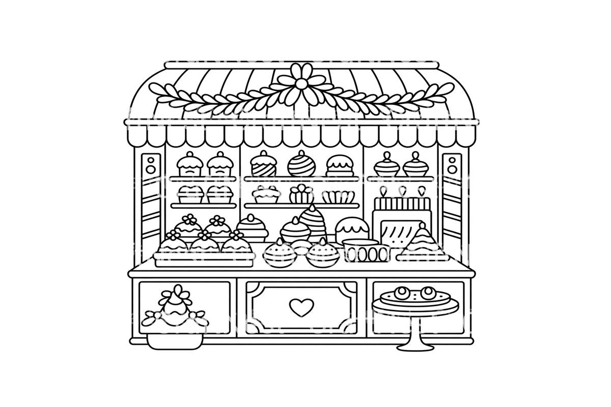 Festive Bakery Shop Coloring Books