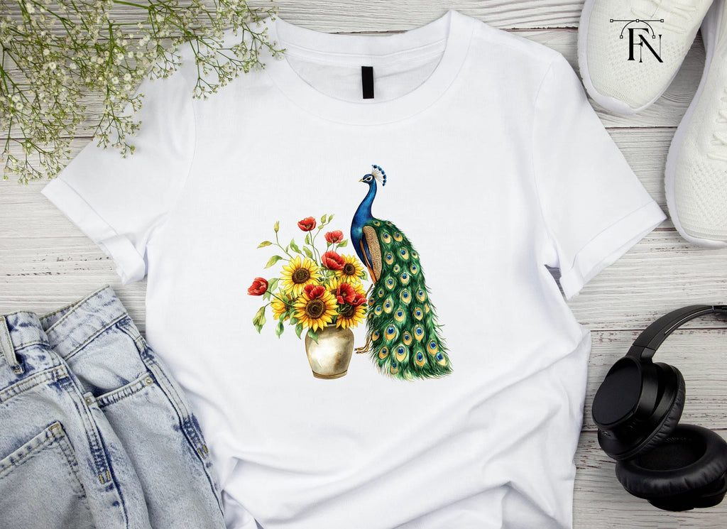 Elegant Peacock and Sunflower Clipart Bundle