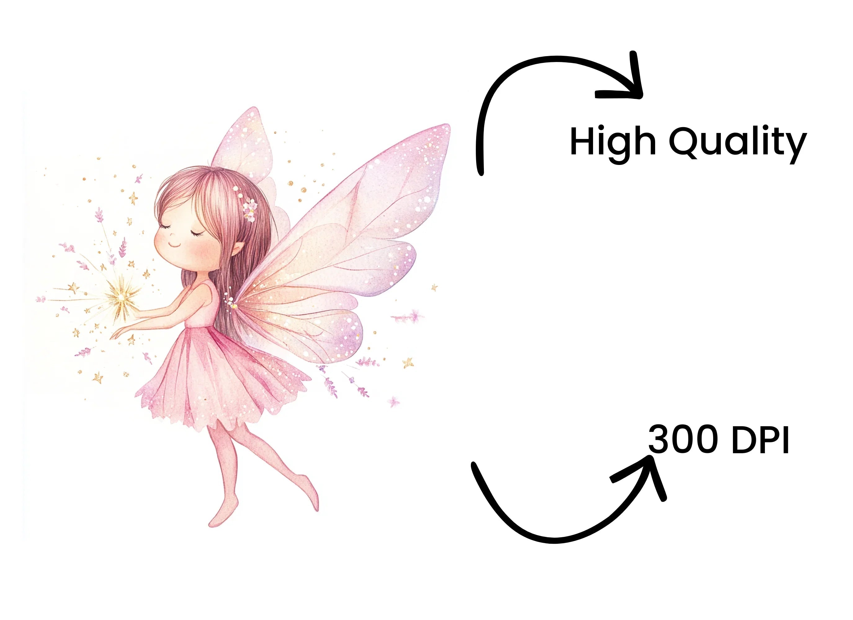 Pink and Gold Fairy Clipart Bundle