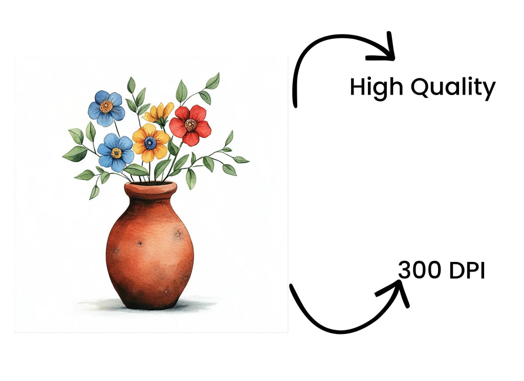 Vibrant Flower Vase Clipart Bundle
