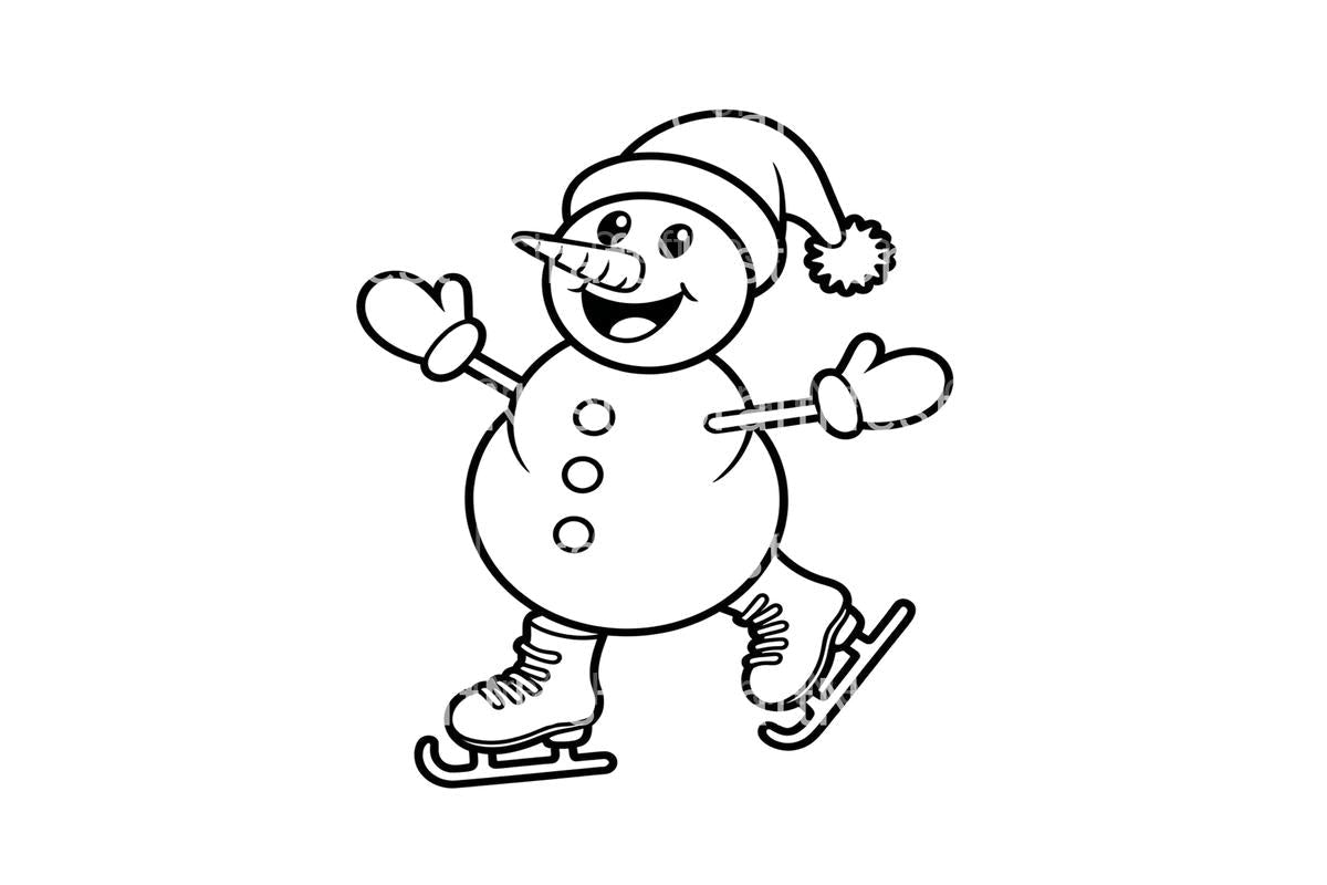 Ice Skating SnowmanFun Coloring Books