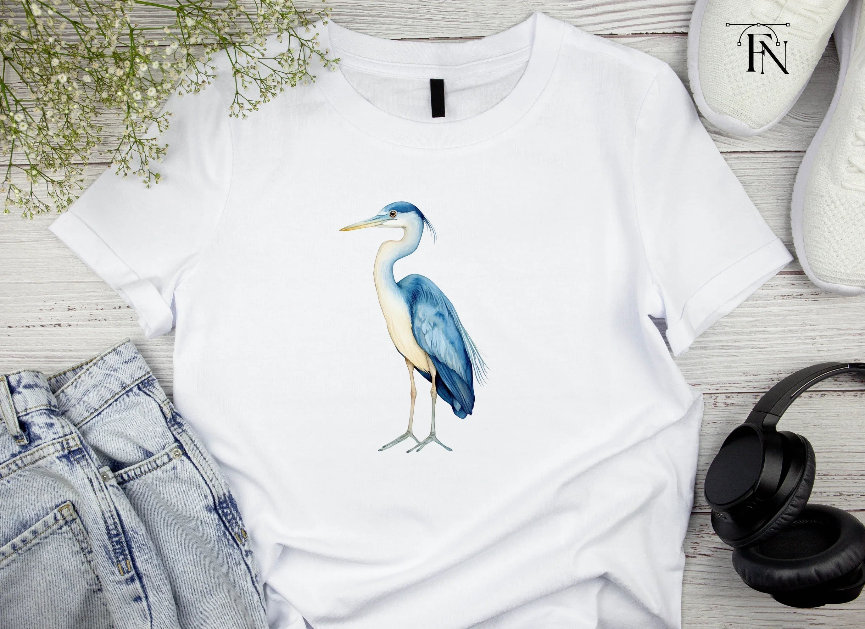 Elegant Blue Heron Clipart Bundle