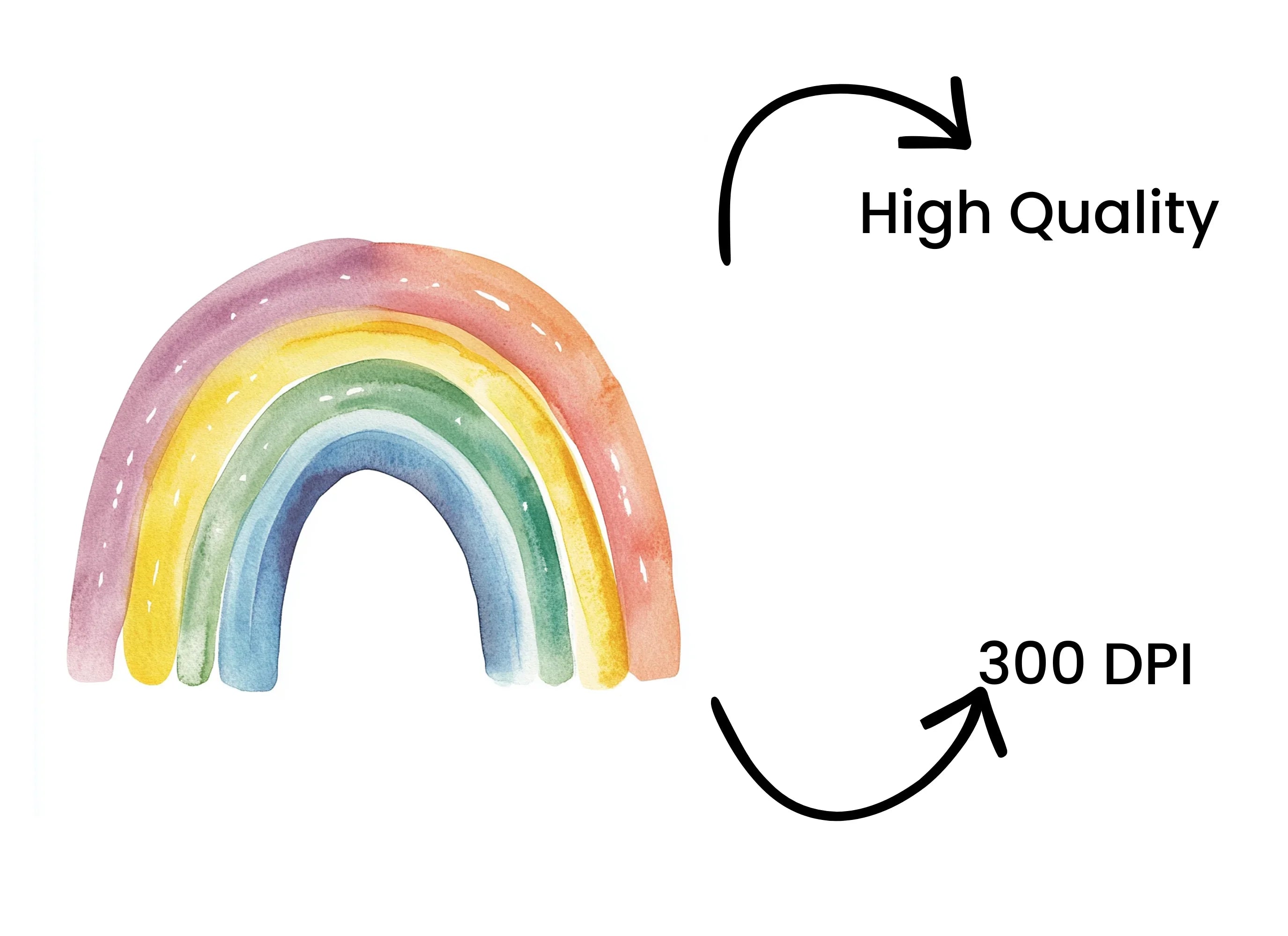 Soft Rainbow Clipart Bundle