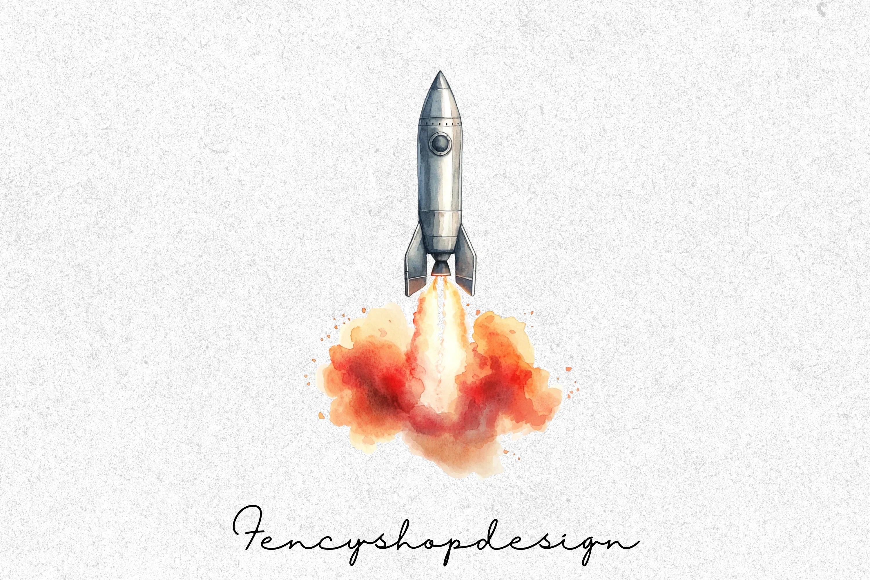 Outer Space Rocket and Alien Clipart Bundle