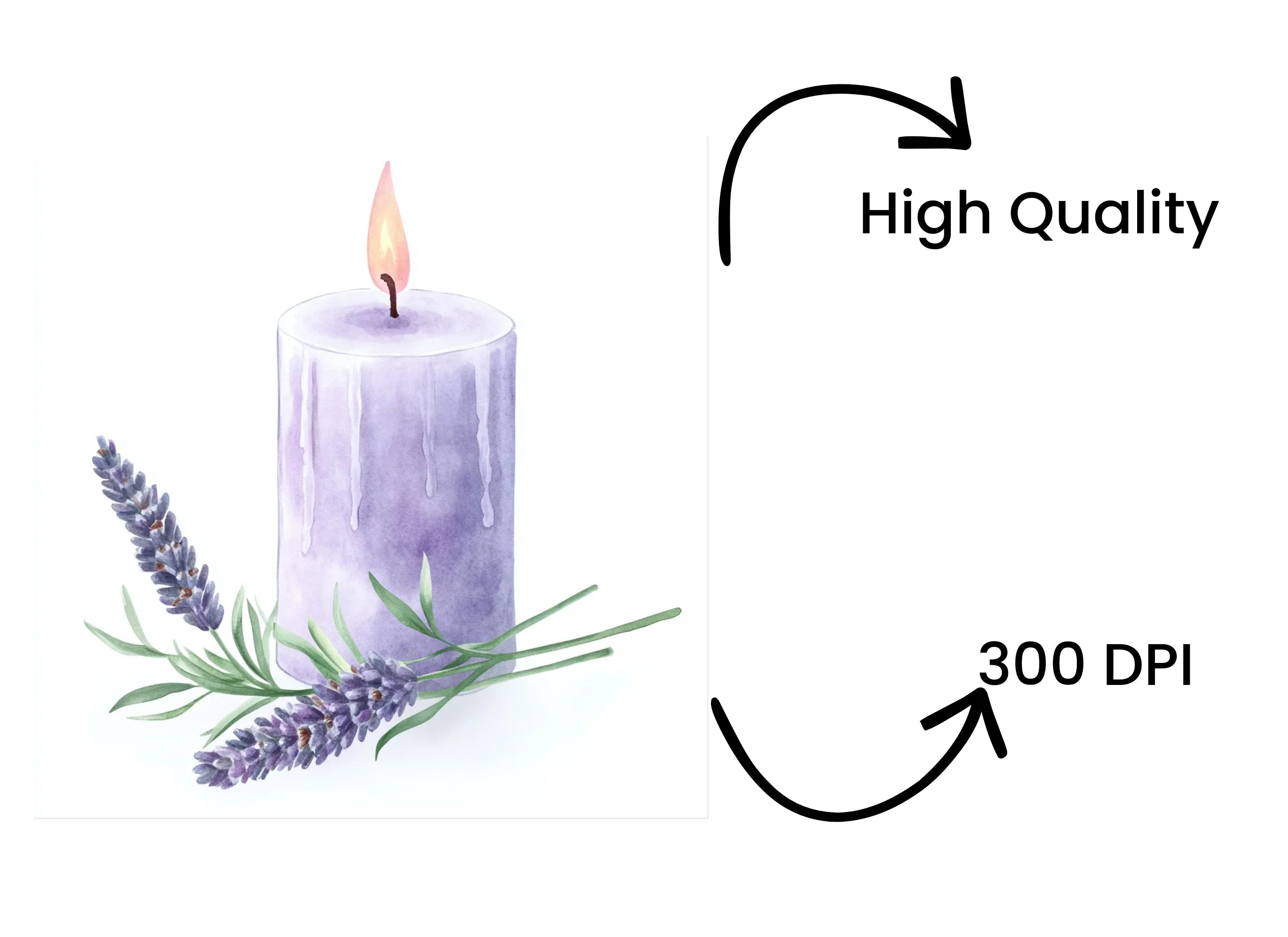 Lavender Candle Clipart Bundle