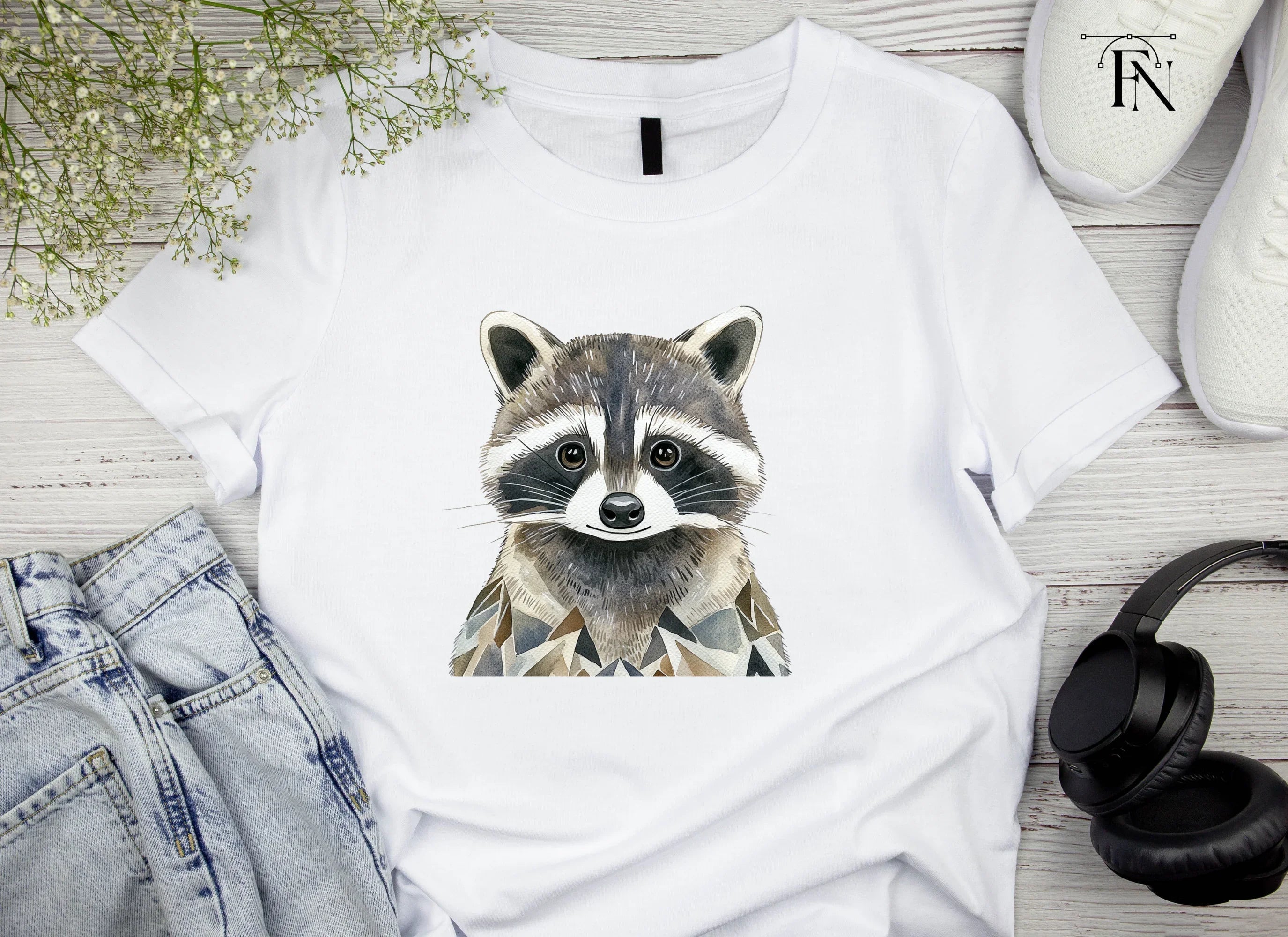 Cute Raccoon Faces Clipart Bundle