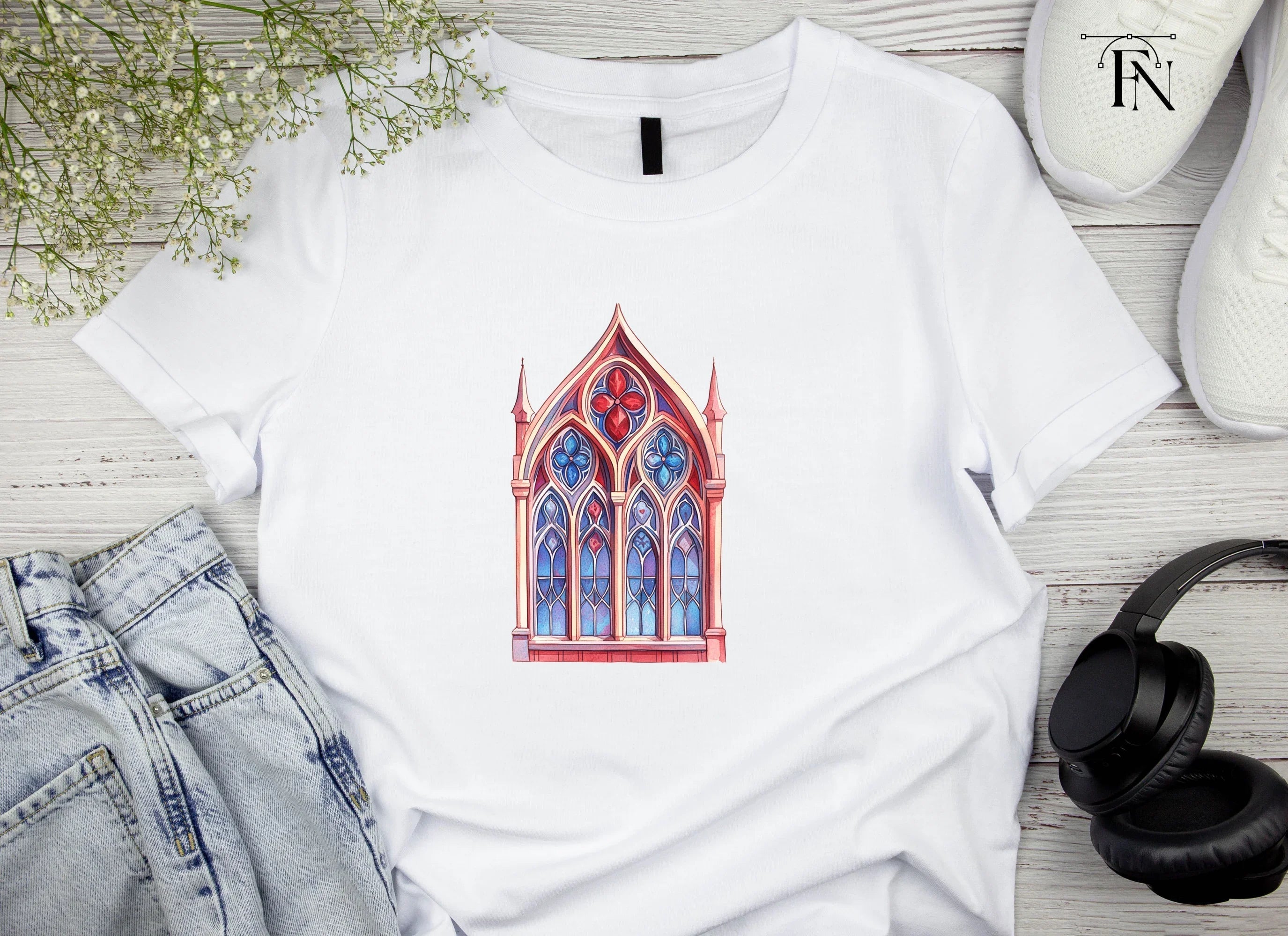 Vibrant Stained Glass Window Clipart Bundle
