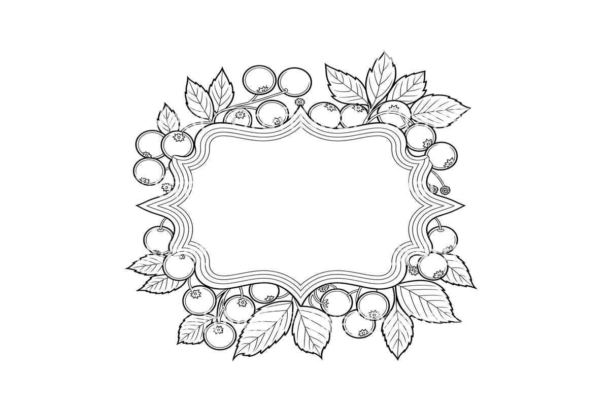 Berry and Leaf Frame Coloring Books