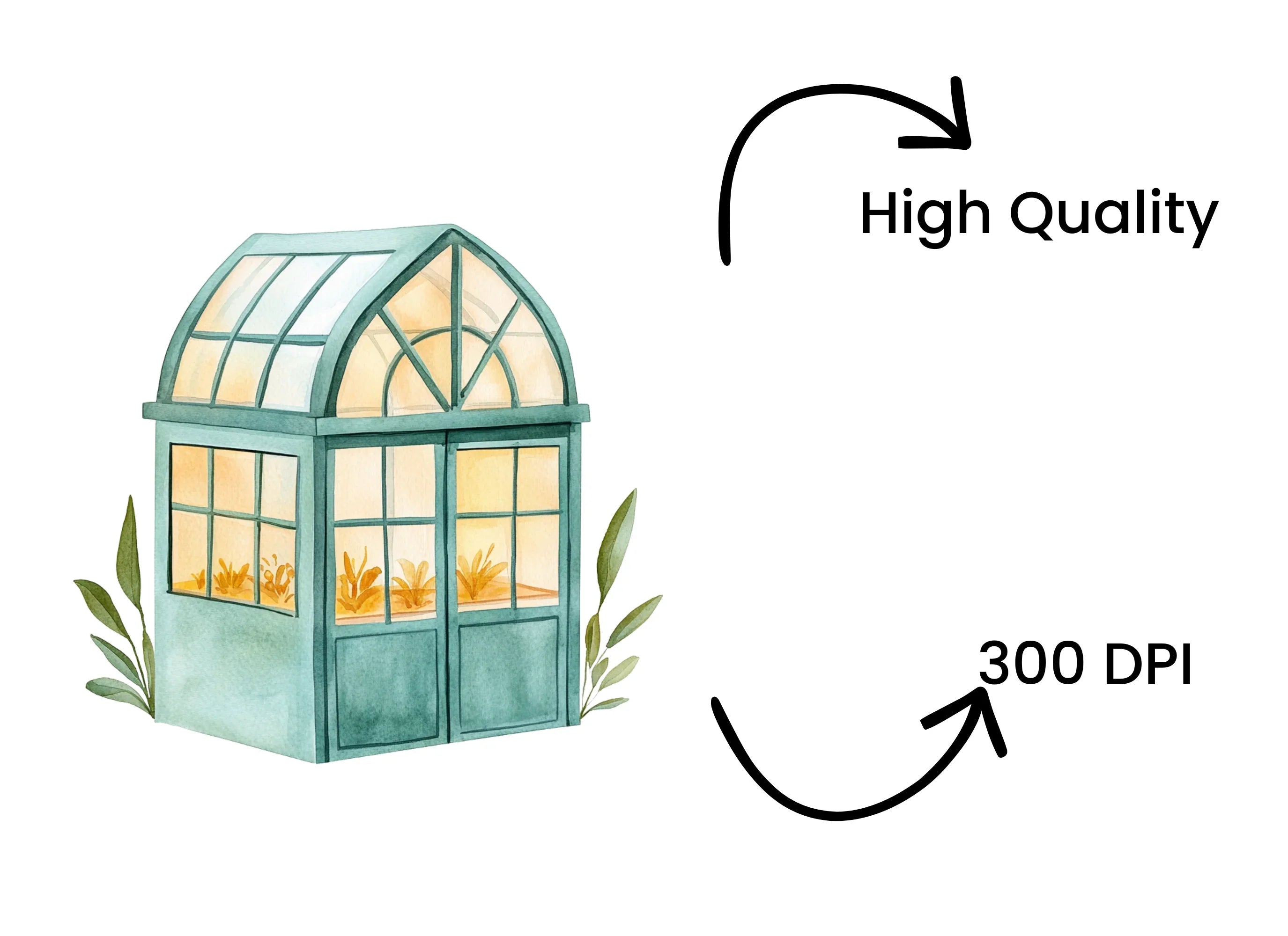 Cozy Illuminated Greenhouse Clipart Bundle