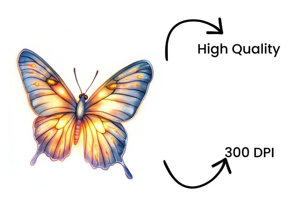 Glowing Fantasy Butterfly Clipart Bundle