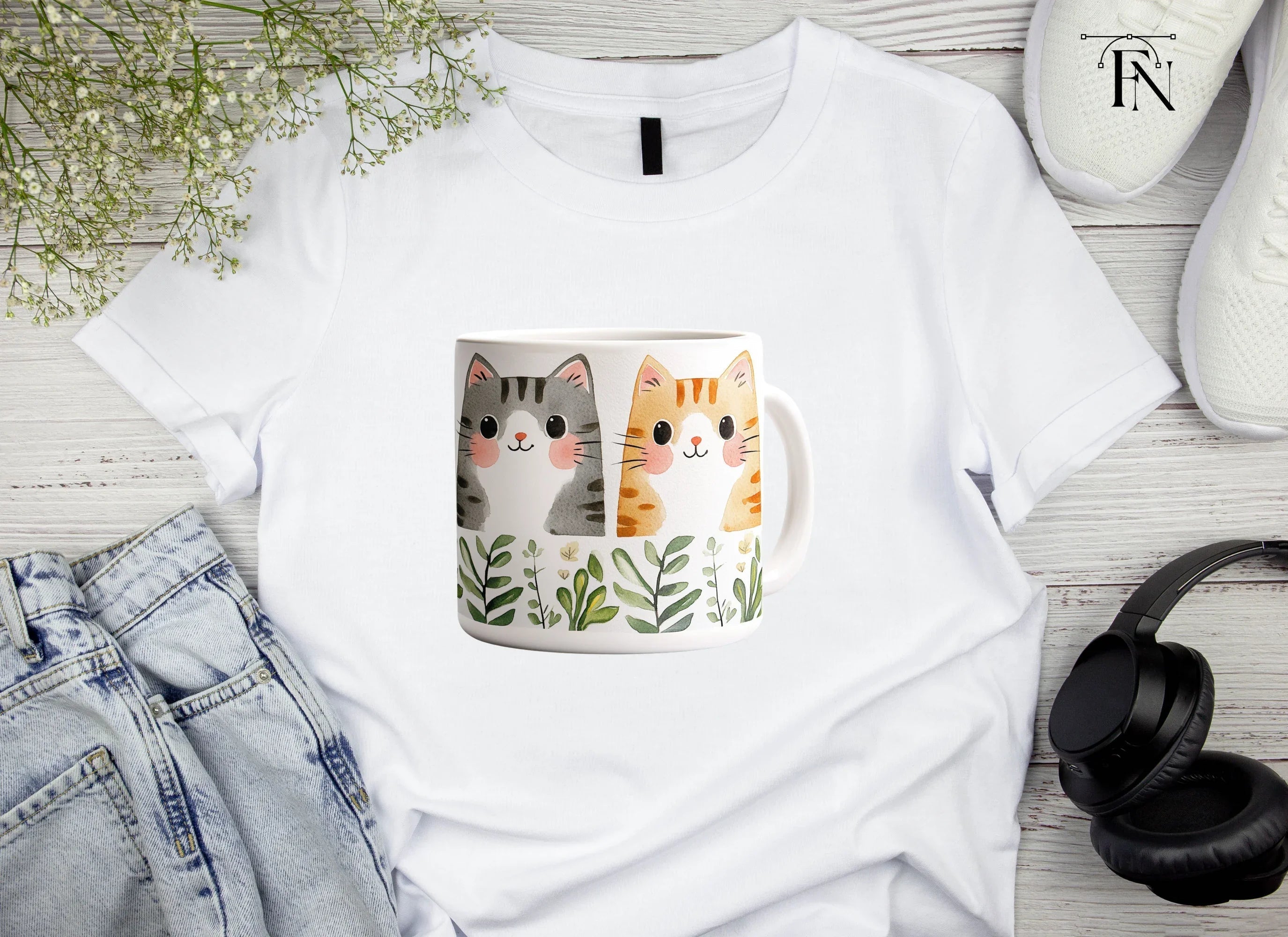 Cute Cat Duo Clipart Bundle
