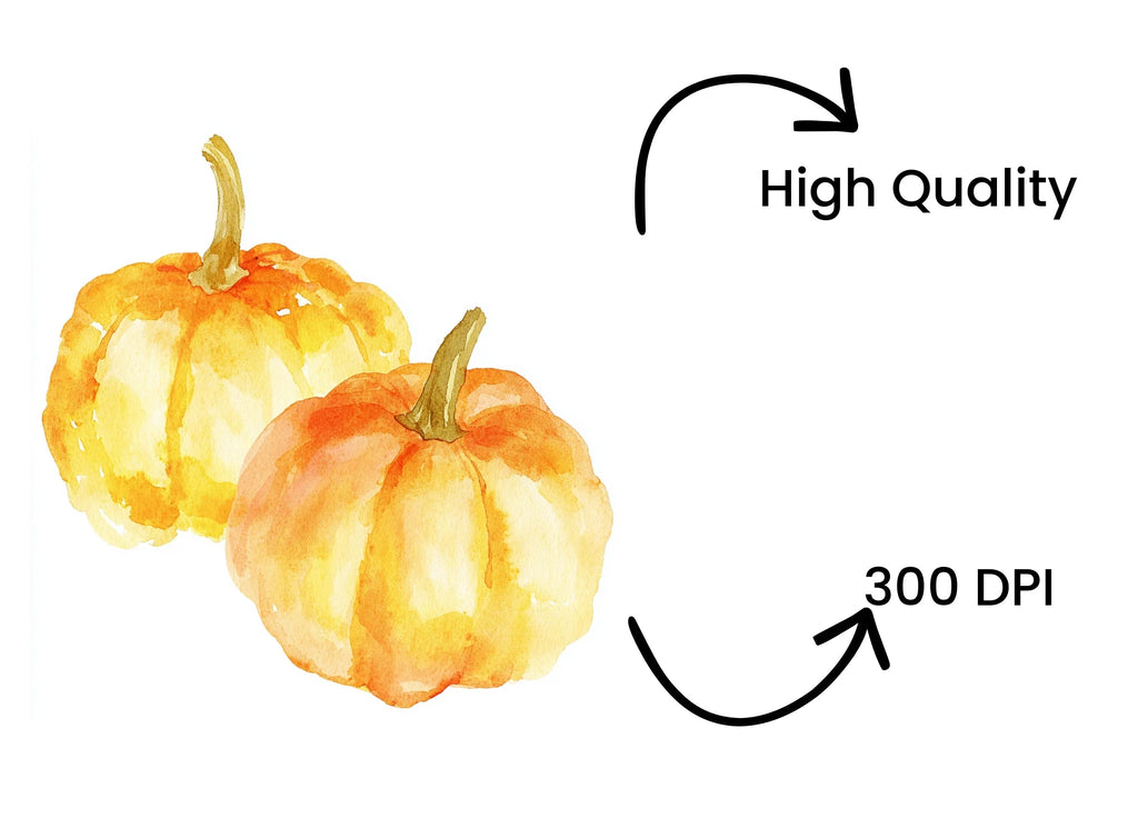 Hand Painted Pumpkins Clipart Bundle