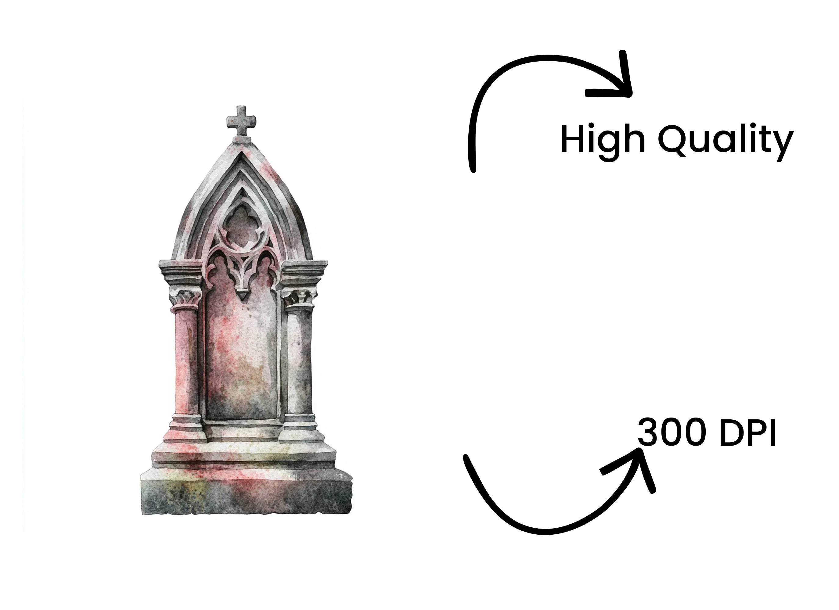 Gothic Gravestone Clipart Bundle