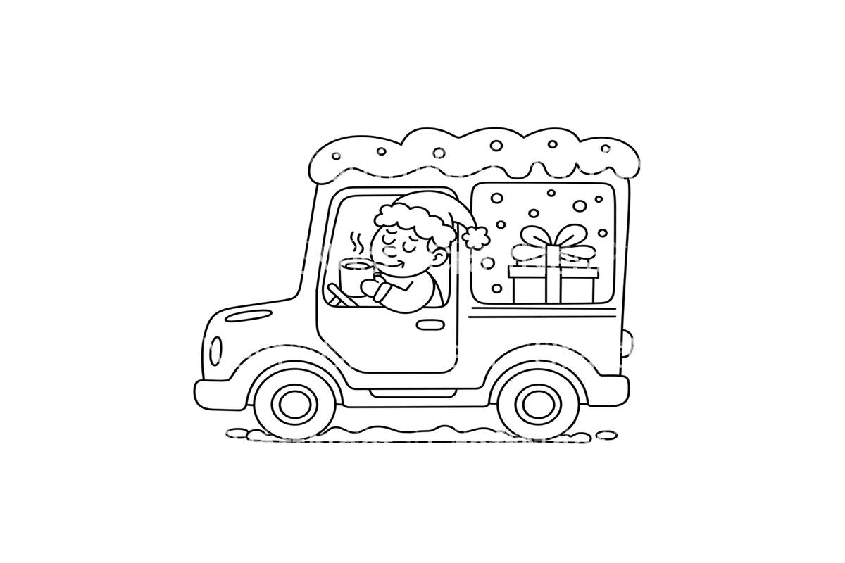 Winter Delivery TruckFun Coloring Books