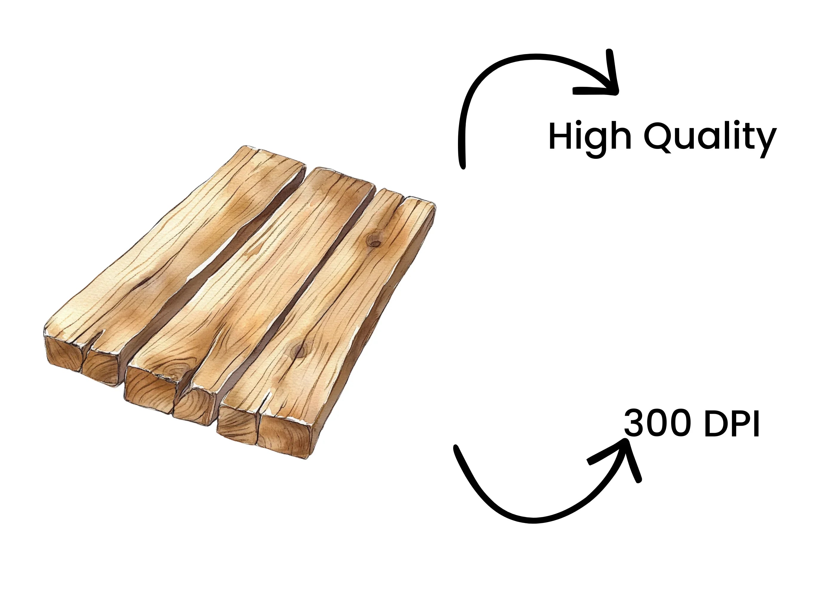 Rustic Wood Plank Clipart Bundle