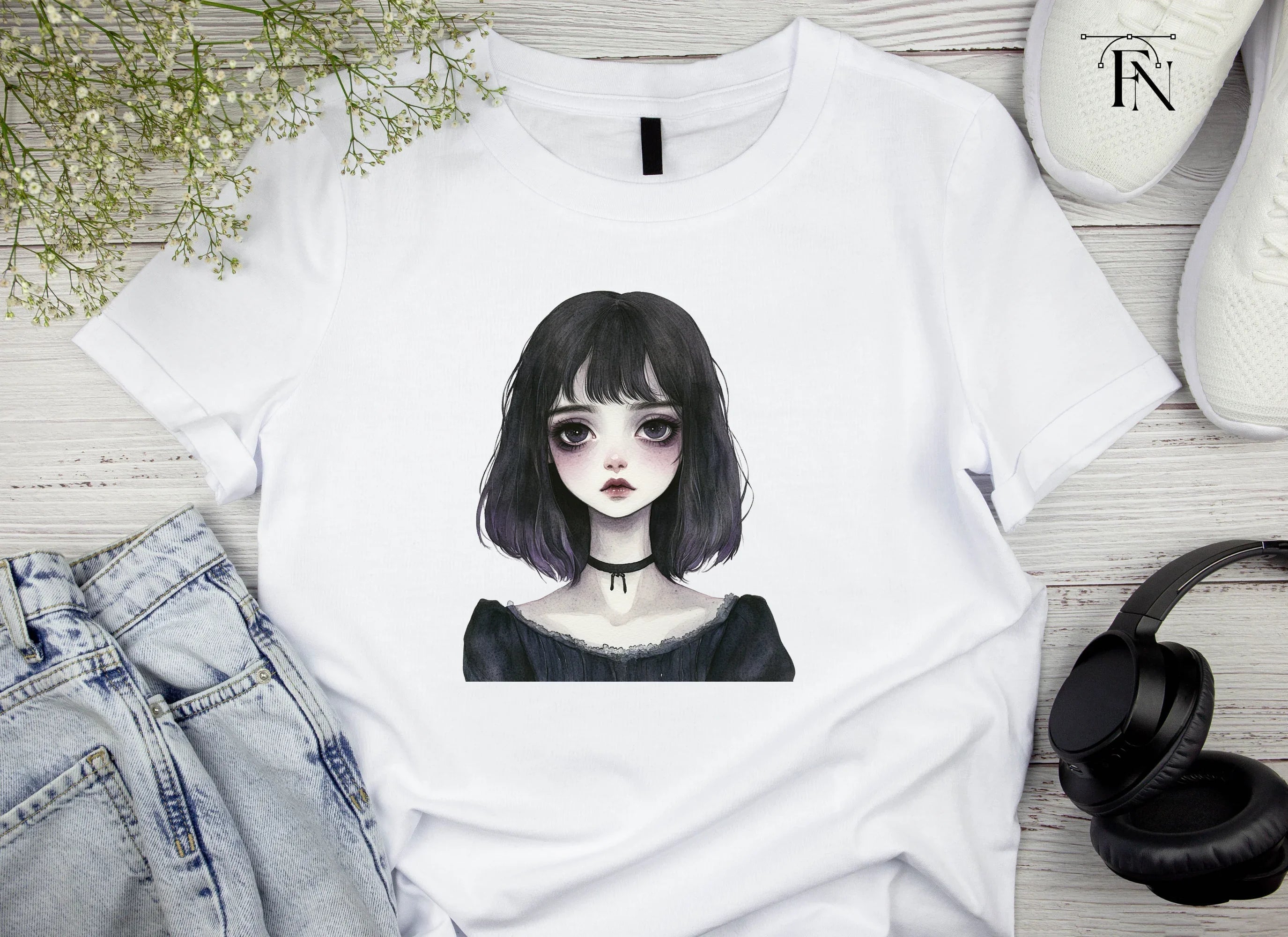 Dark Aesthetic Goth Girl Clipart Bundle