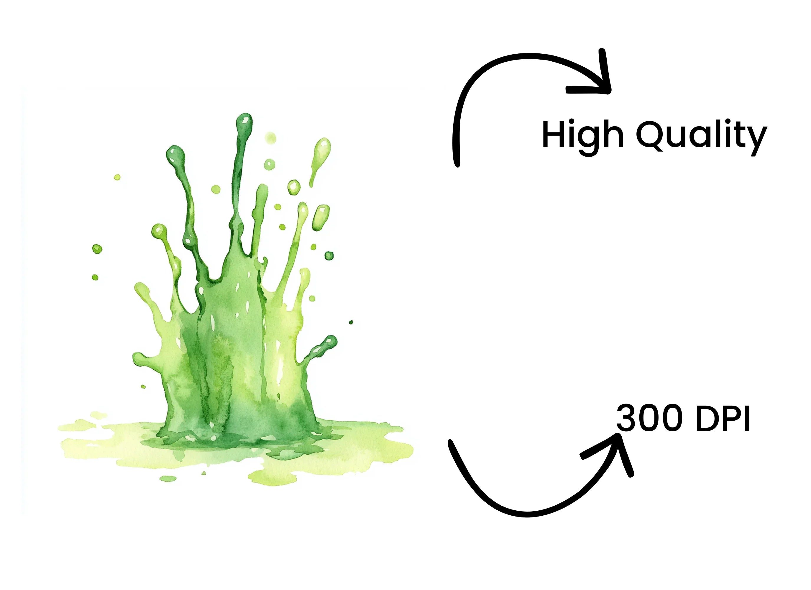 Green Splash Clipart Bundle