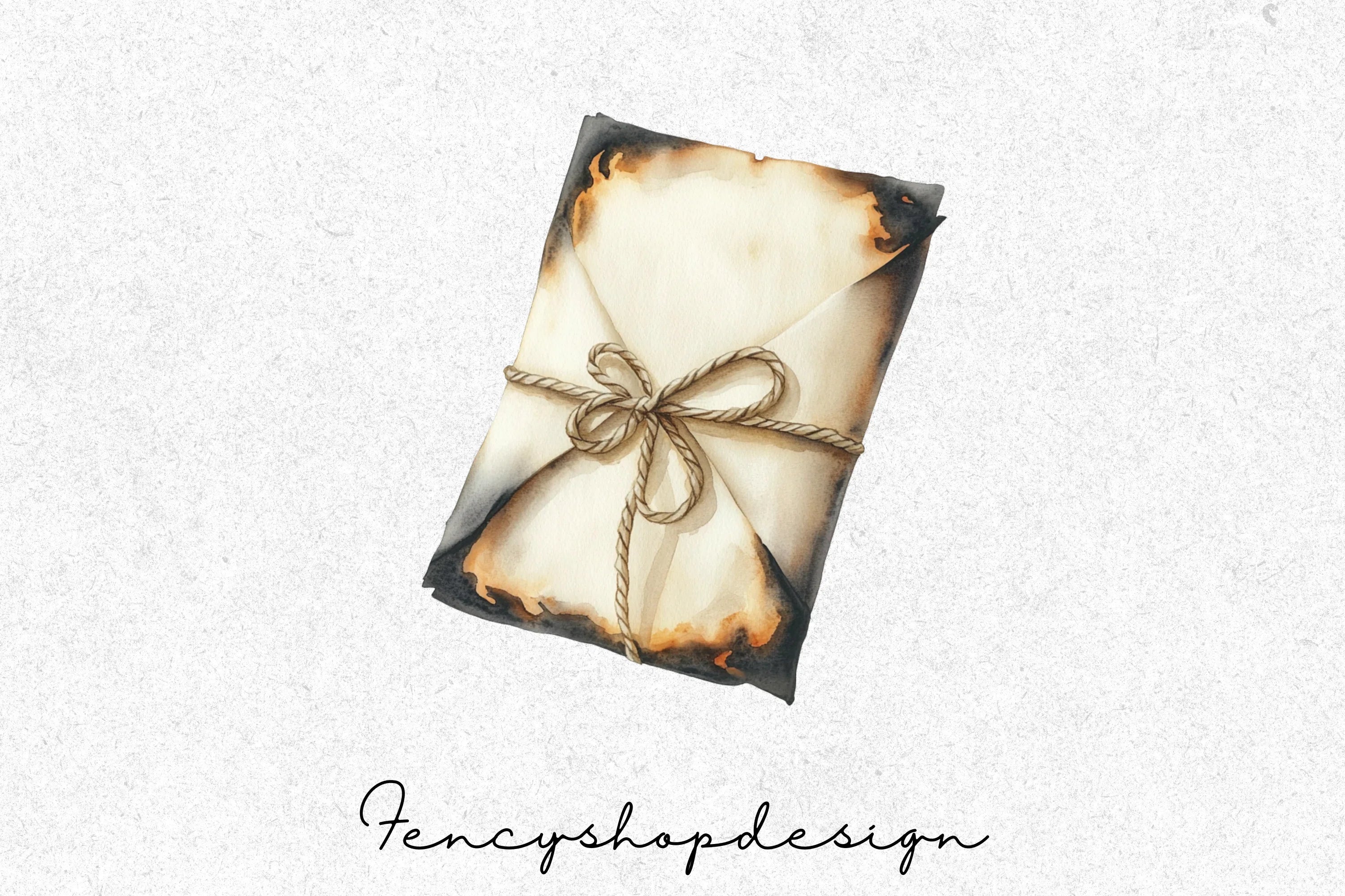 Aged Burnt Scroll Clipart Bundle