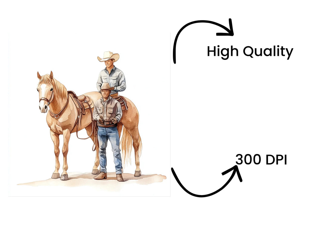 Cowboy and Horse Clipart Bundle