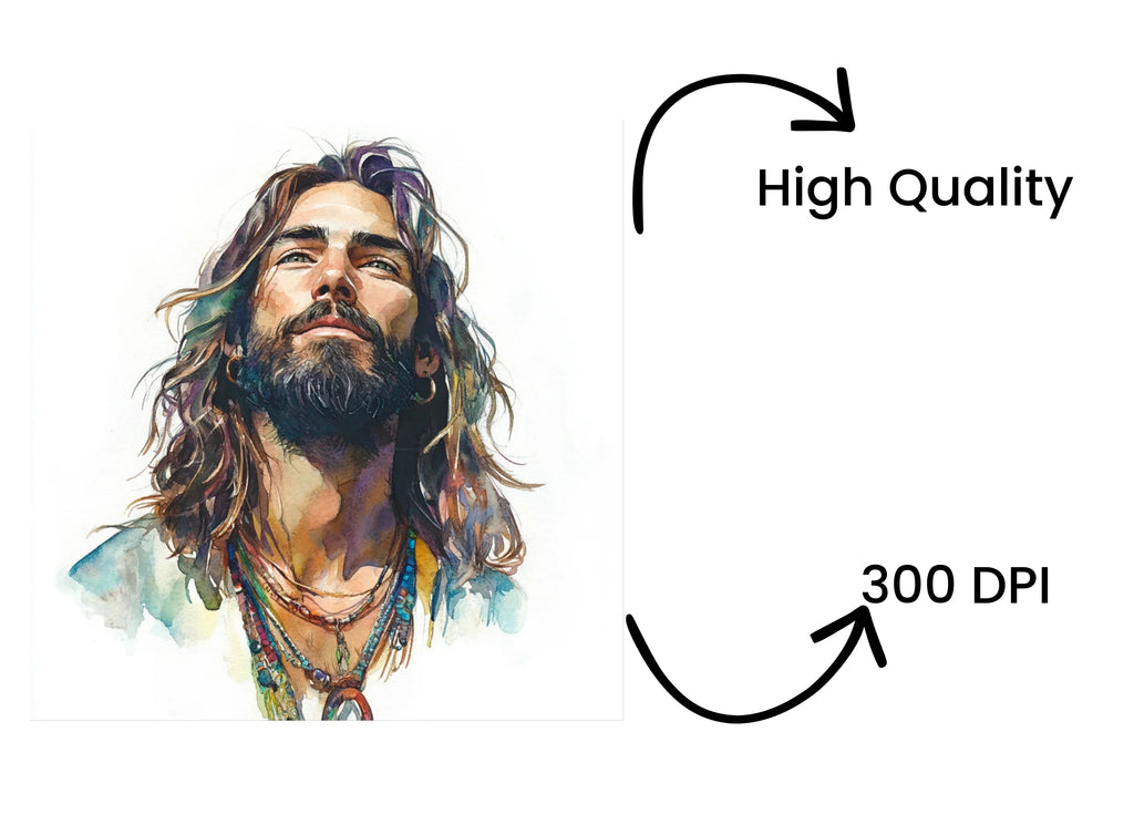 Hippie Men Portraits Clipart Bundle