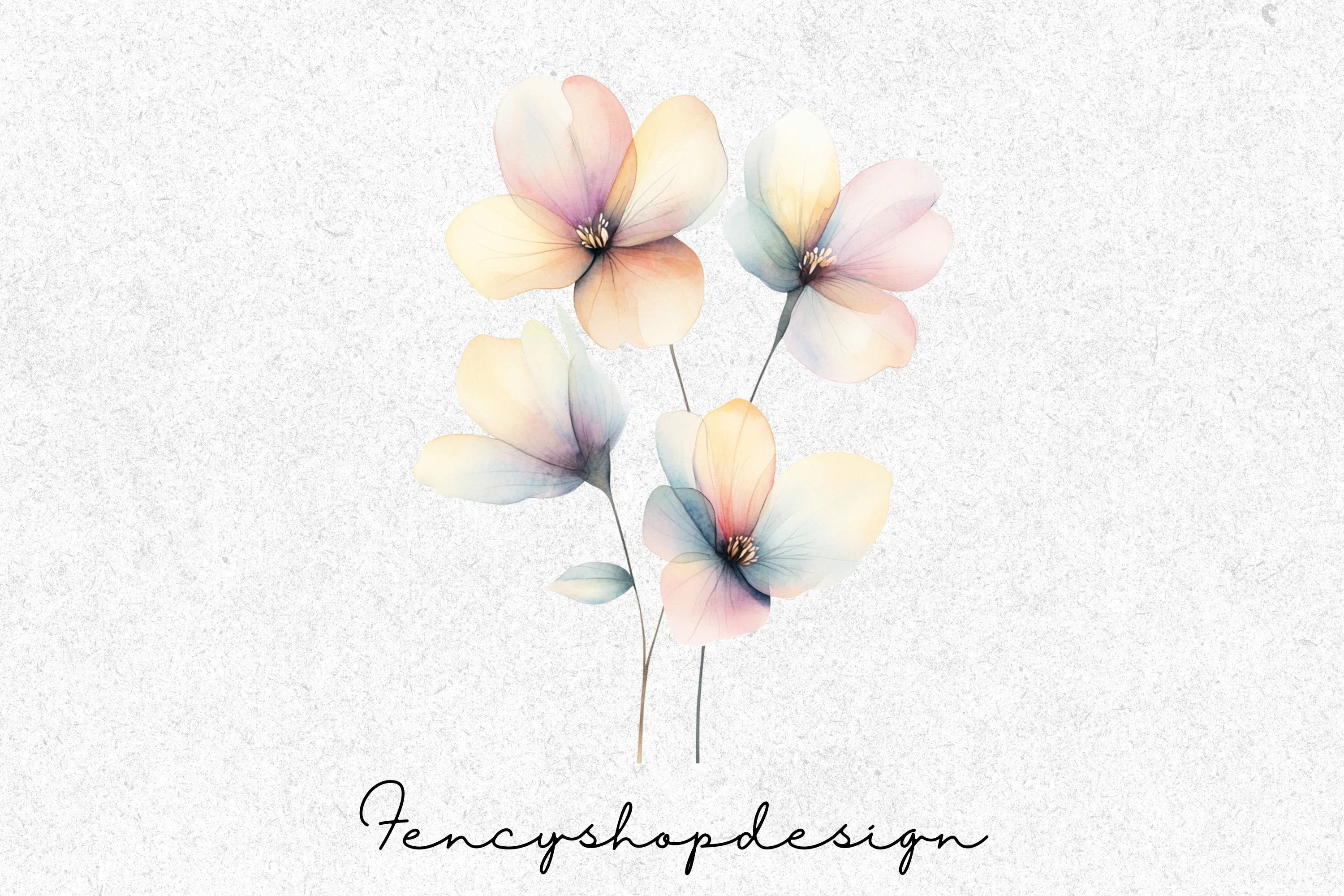Soft Floral Bouquets Clipart Bundle
