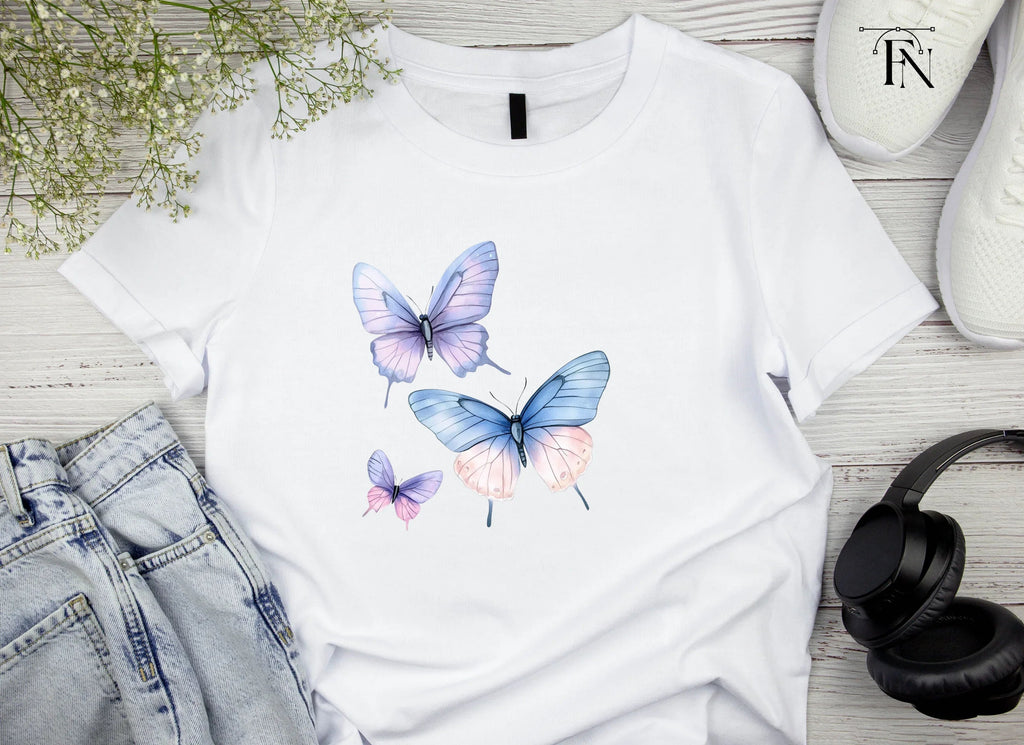 Blue and Purple Butterfly Clipart Bundle