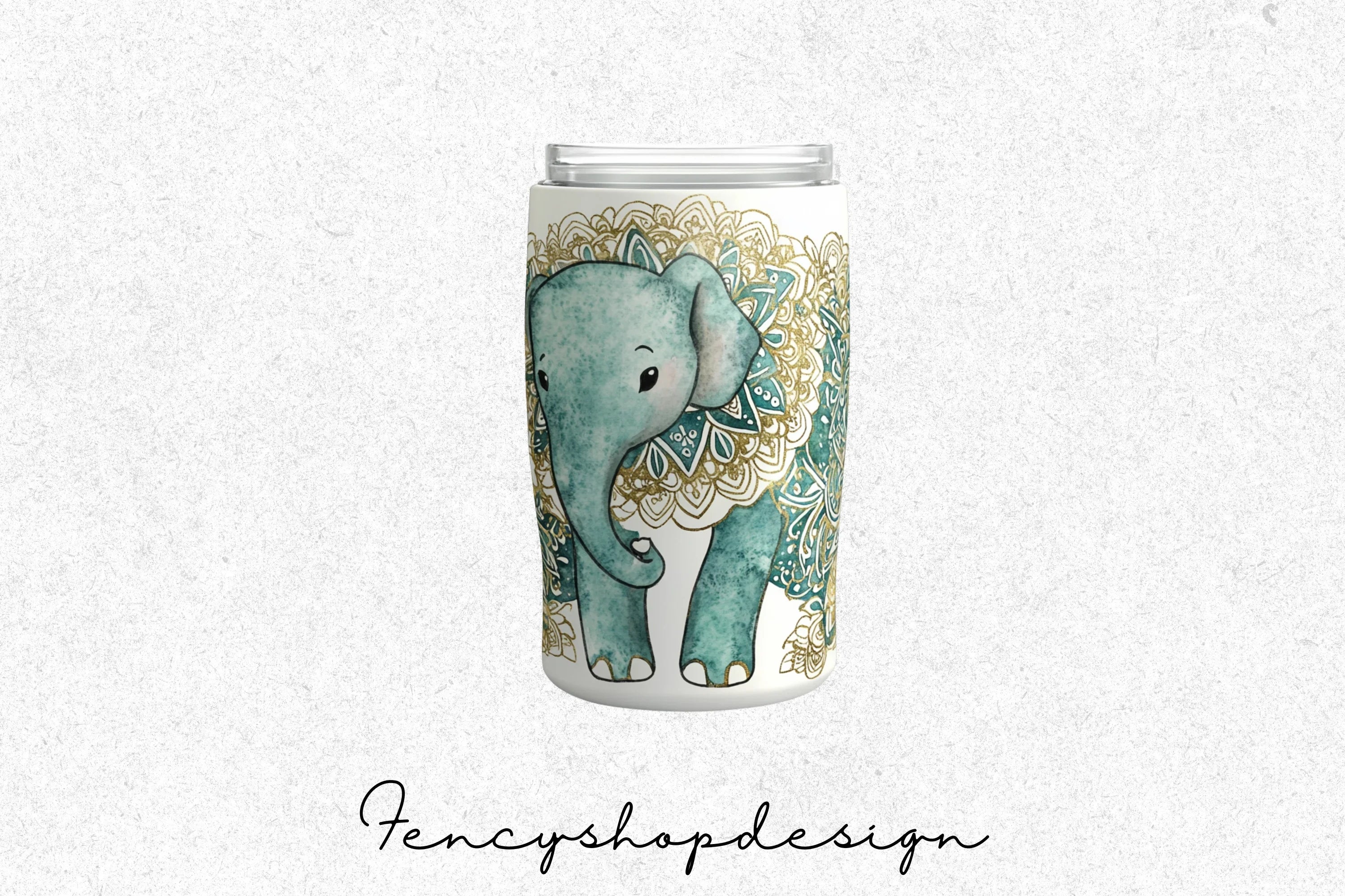 Boho Mandala Elephant Tumbler Clipart Bundle
