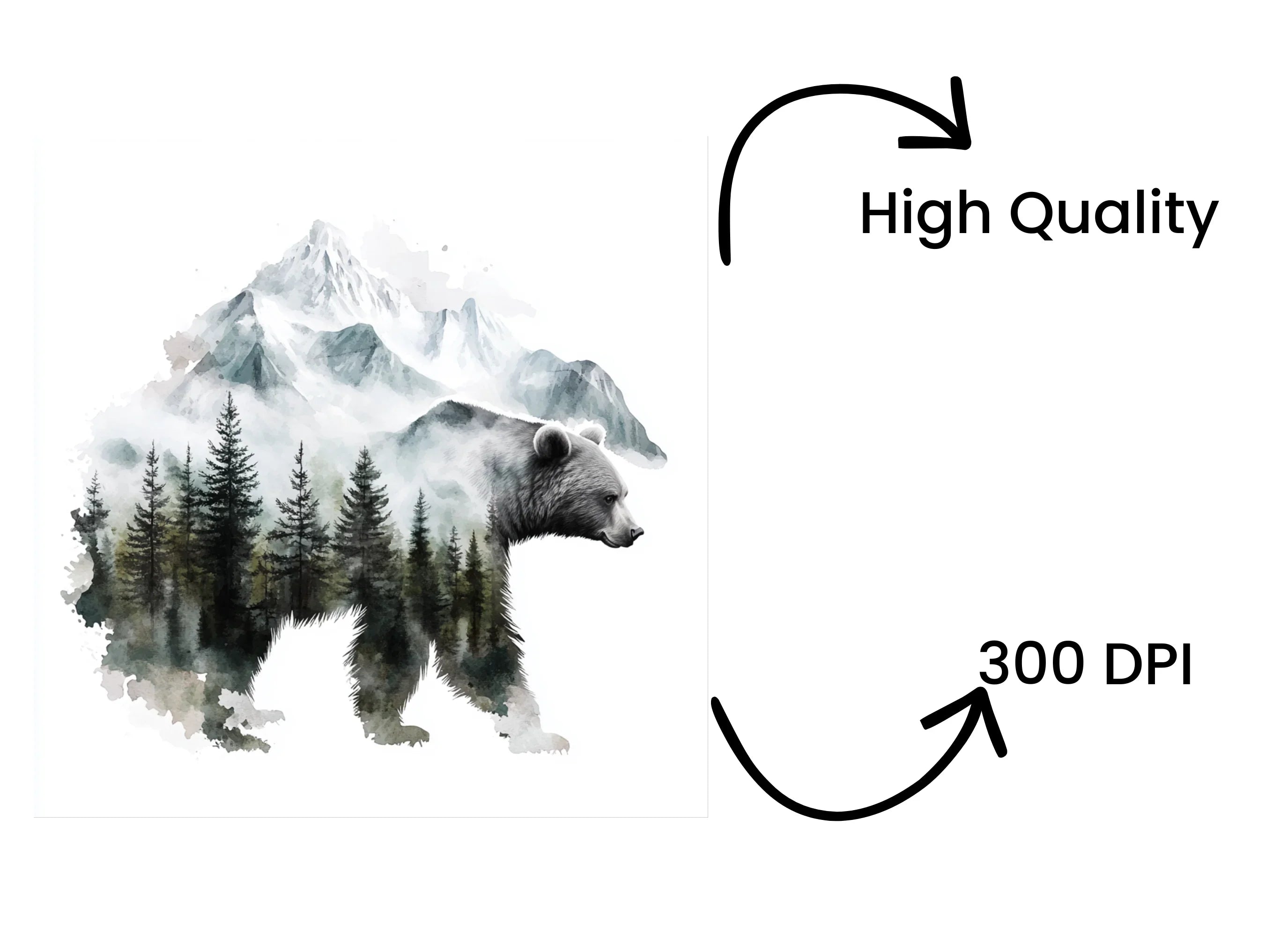 Bear Mountain Landscape Clipart Bundle