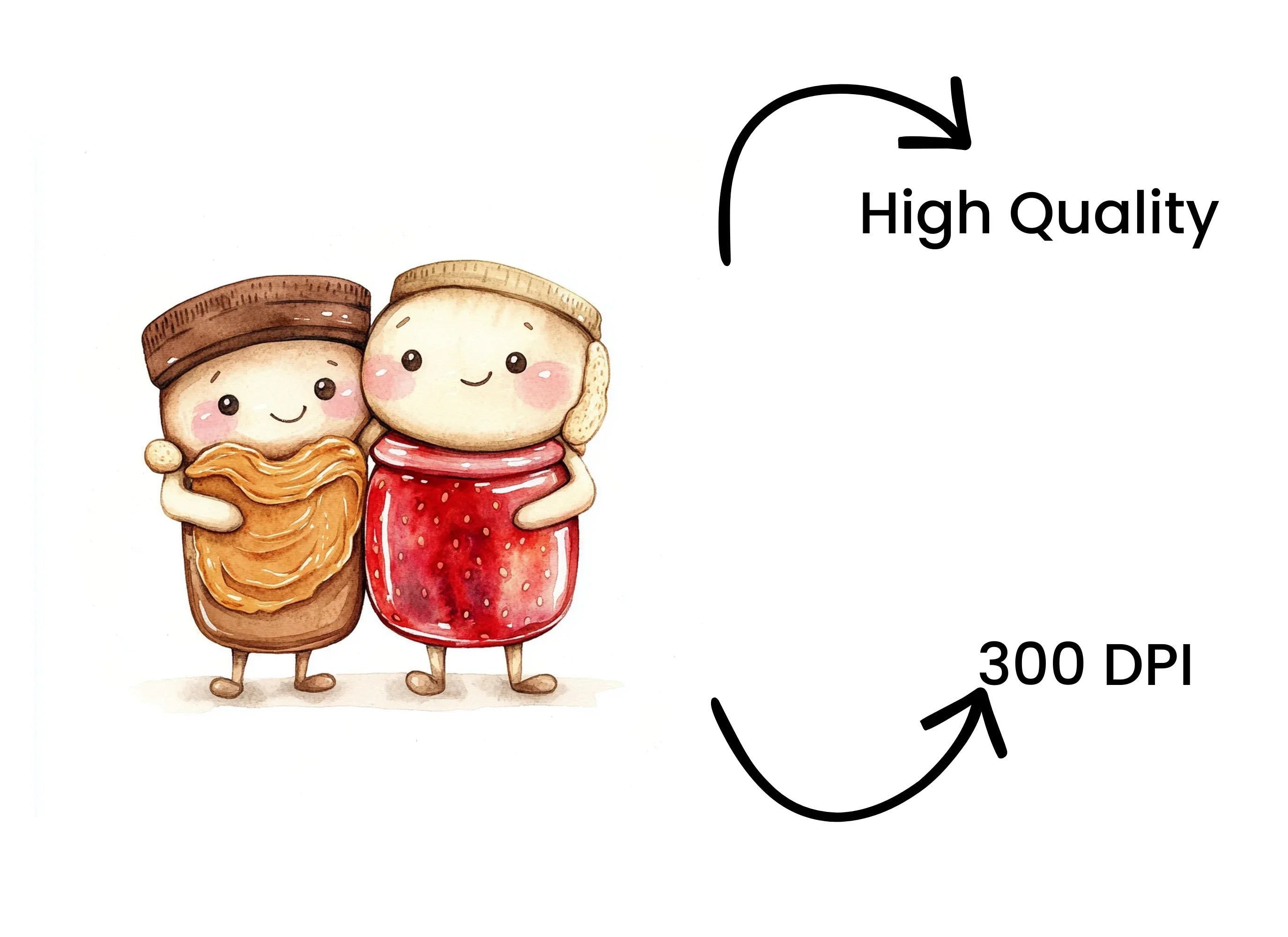 Cute Peanut Butter and Jelly Clipart Bundle