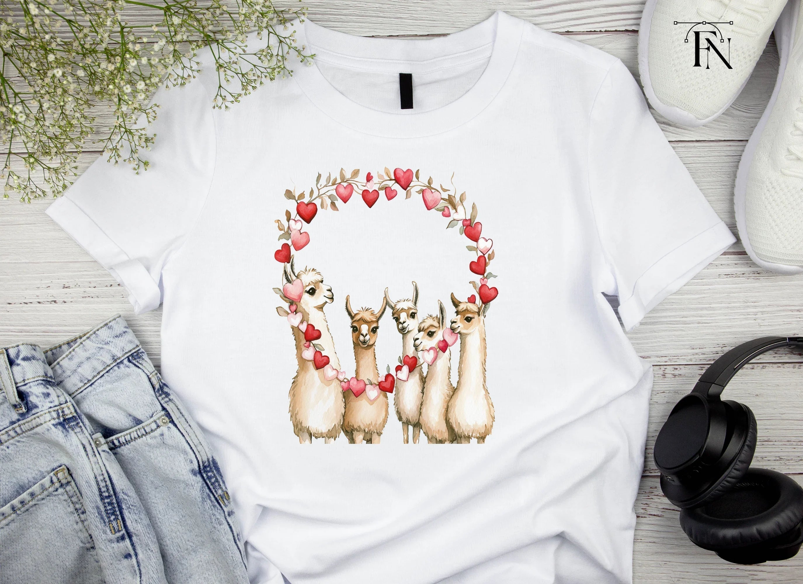 Cute Llama Valentine Day Clipart Bundle