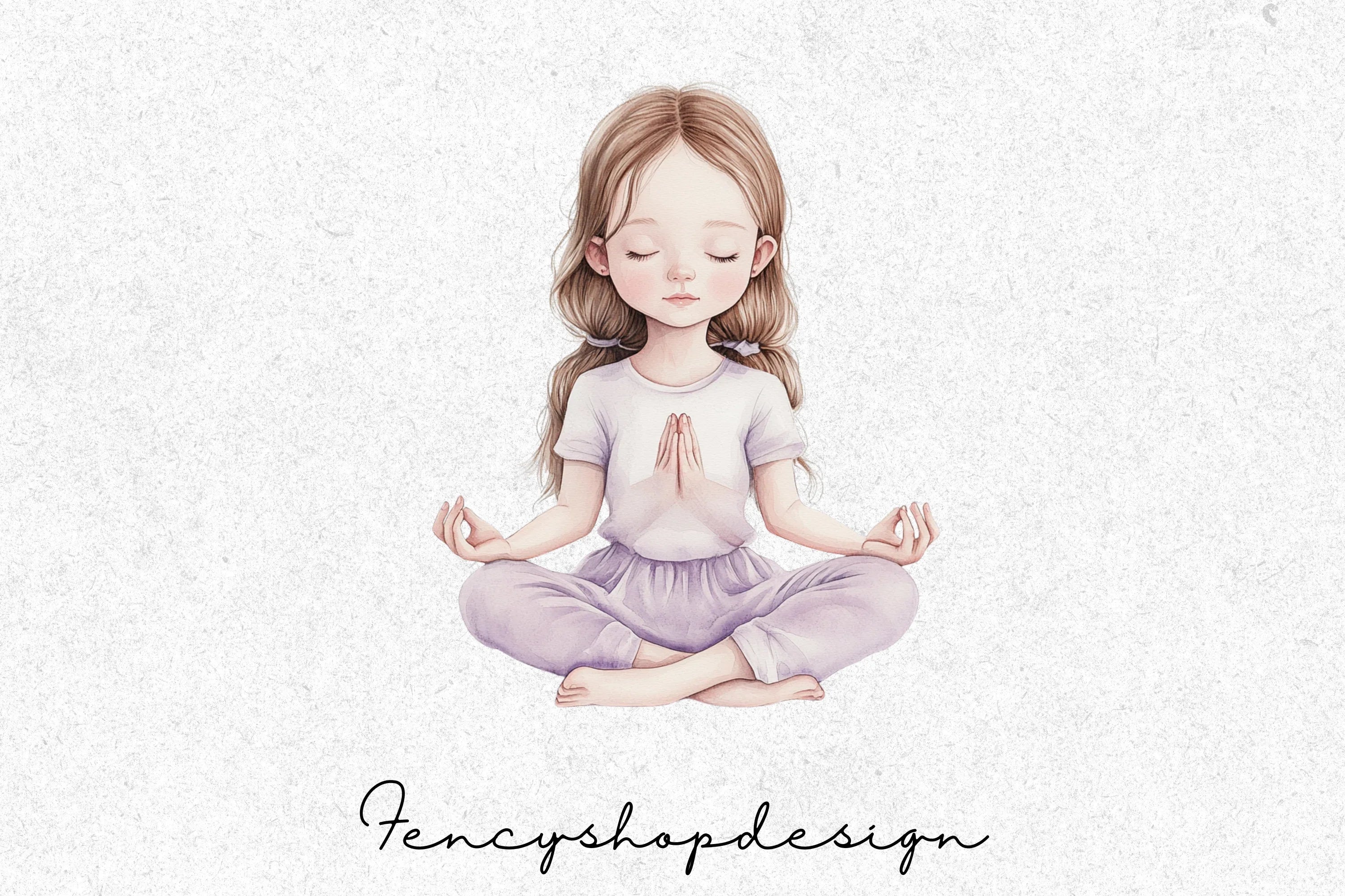 Kids Yoga and Meditation Poses Clipart Bundle