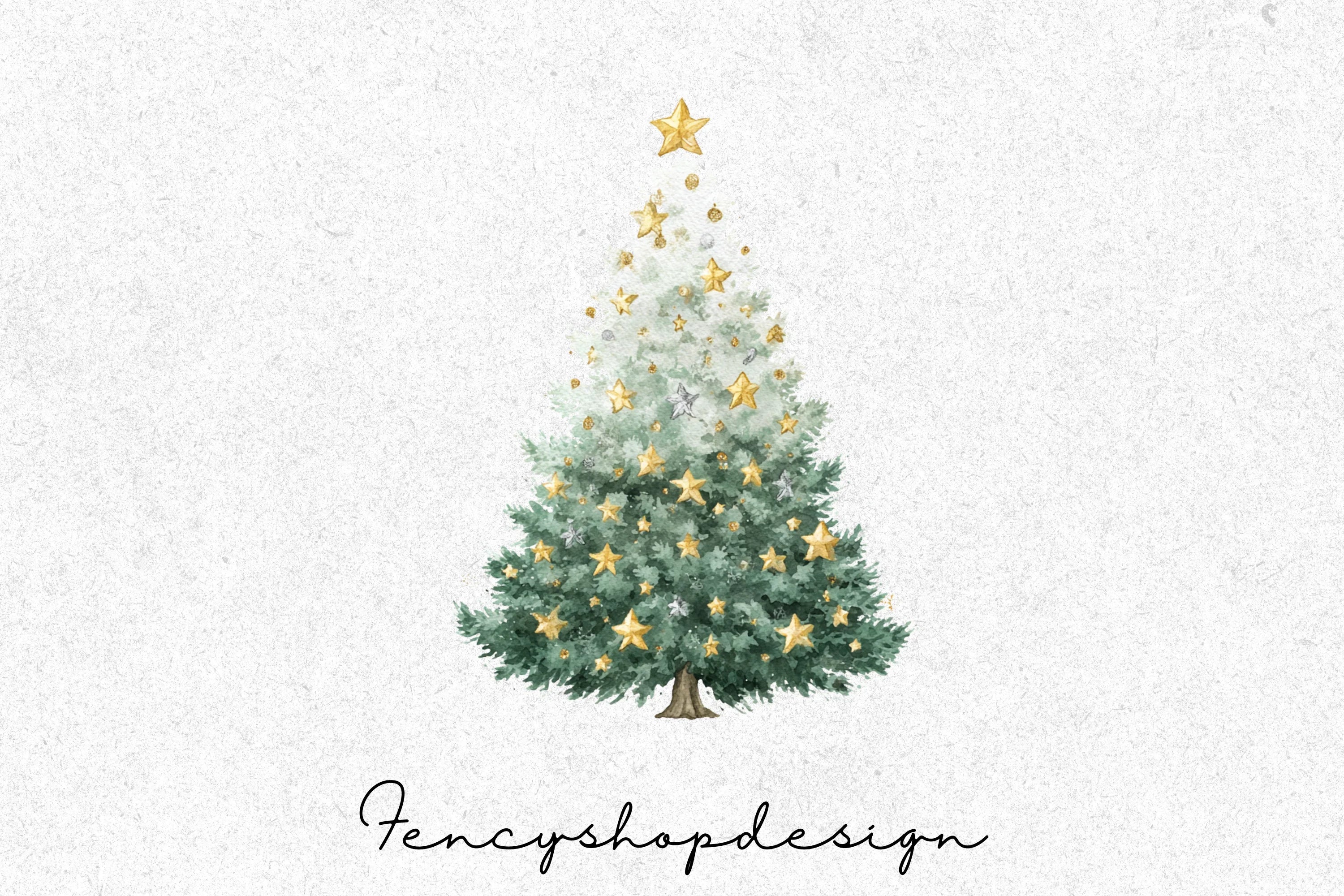 Festive Christmas Trees Clipart Bundle