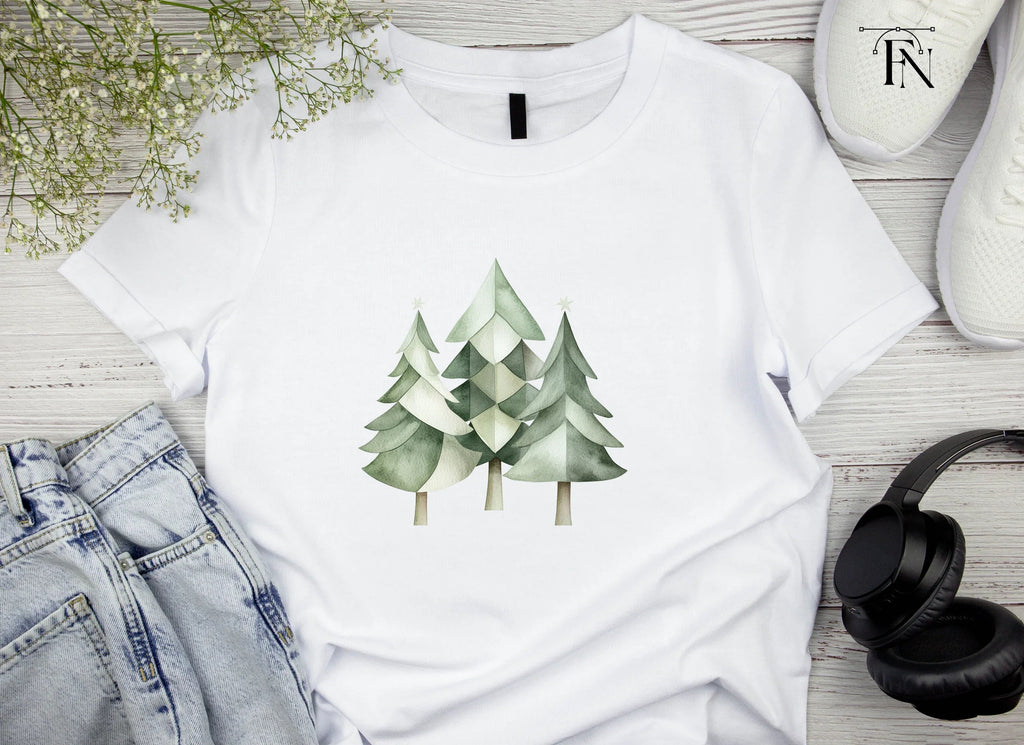 Geometric Christmas Trees Clipart Bundle