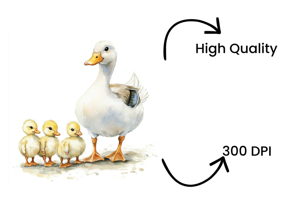 Cute Duck Family Clipart Bundle