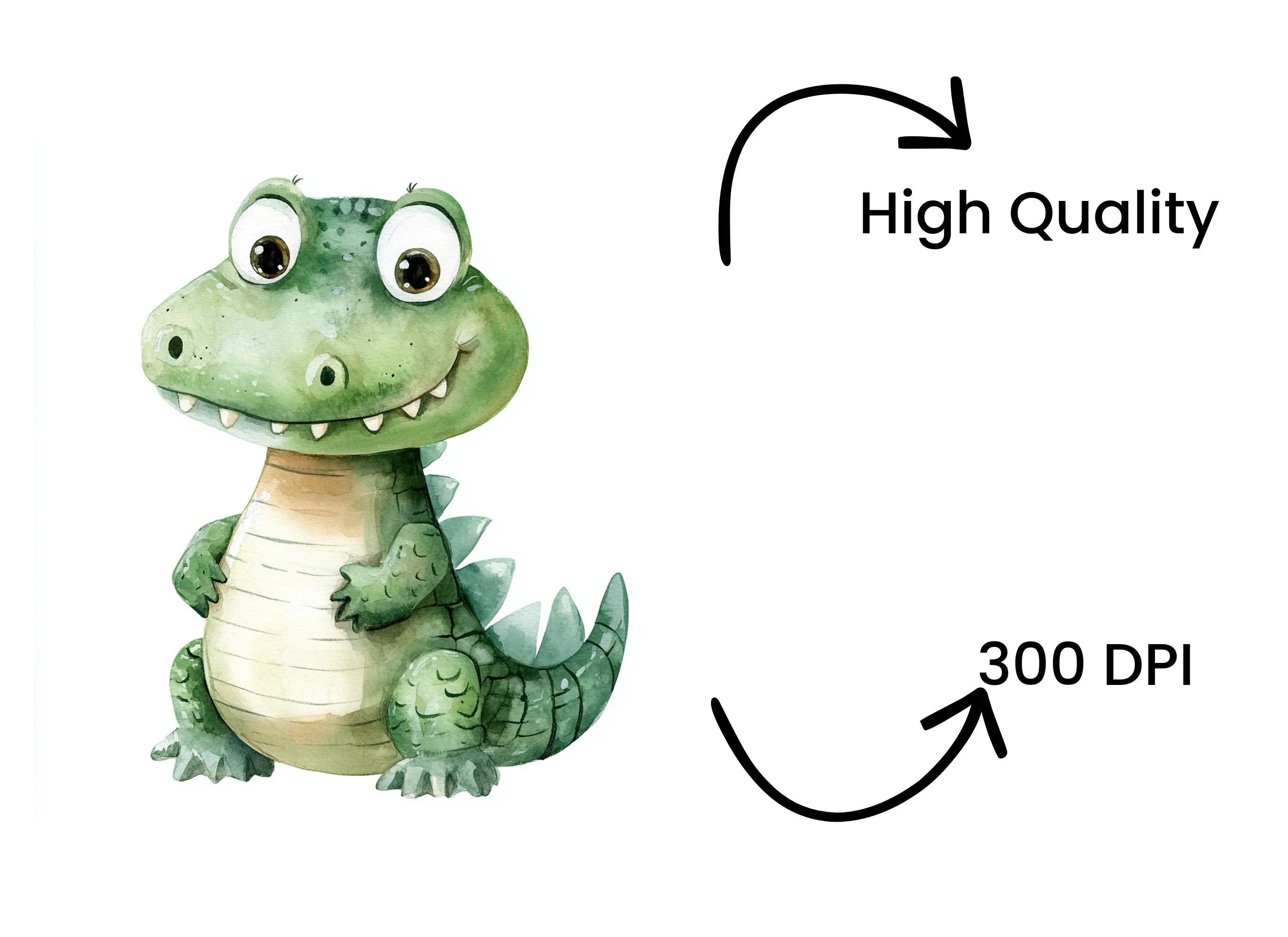 Cute Alligator Clipart Bundle